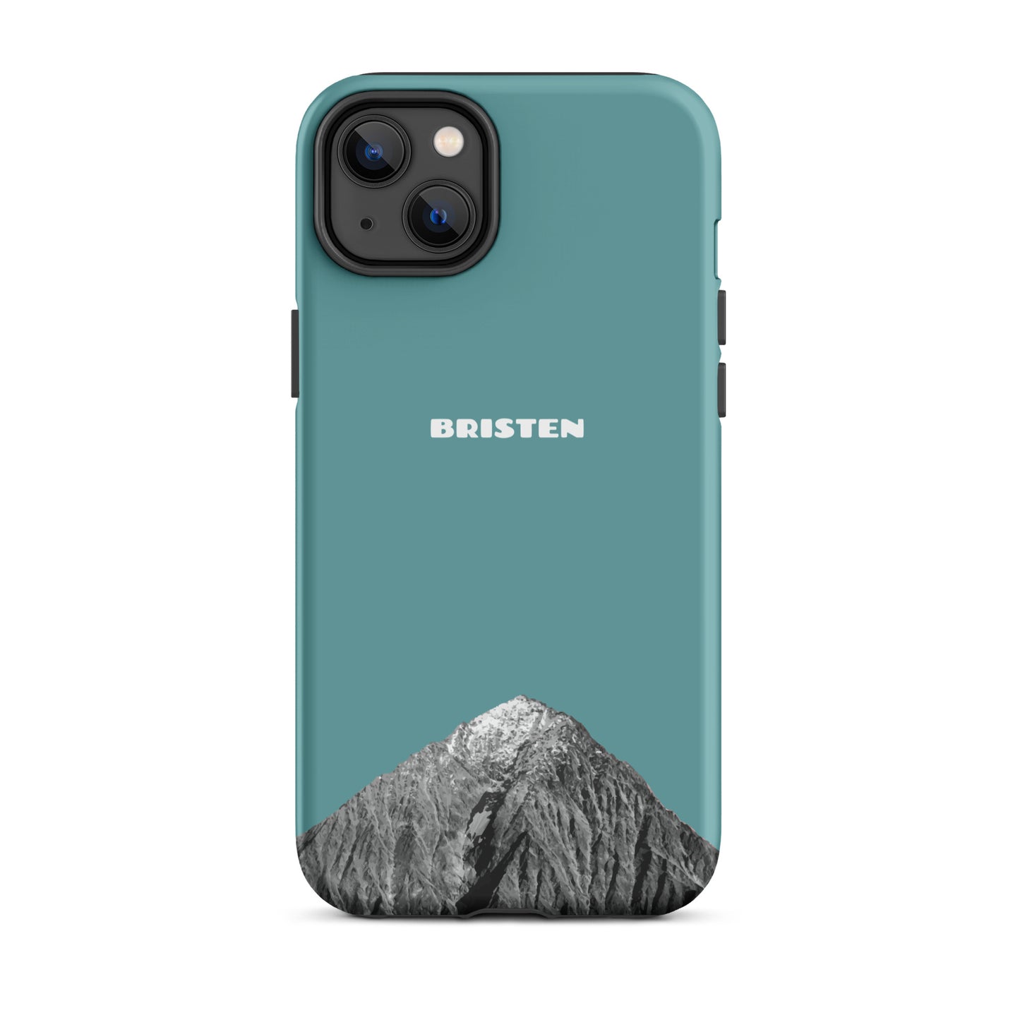 iPhone 14 Plus Hülle in Kadettenblau, Bristen-Design, stoßfestes Silikon, präzise Aussparungen