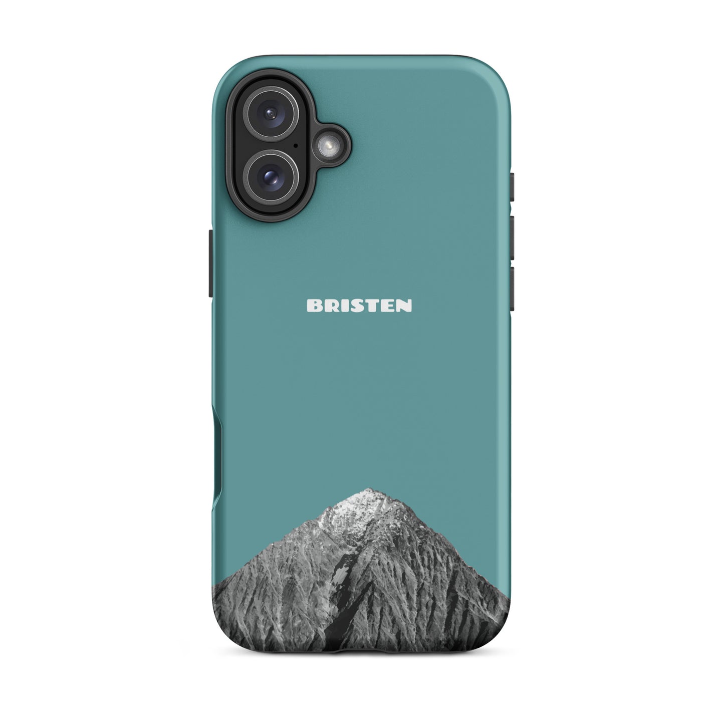 Kadettenblaue iPhone 16 Plus Hülle aus recyceltem Kunststoff mit strukturierter Oberfläche.