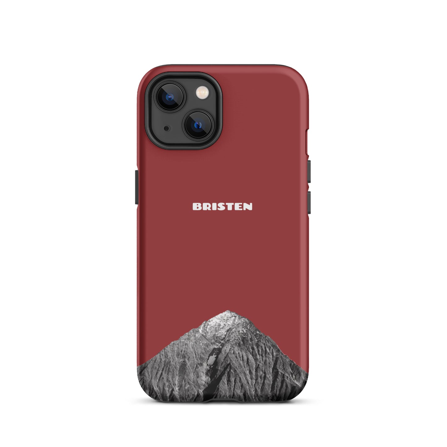 Rote iPhone 13 Handyhülle aus Silikon mit strukturierter Oberfläche und präzisen Ausschnitten.