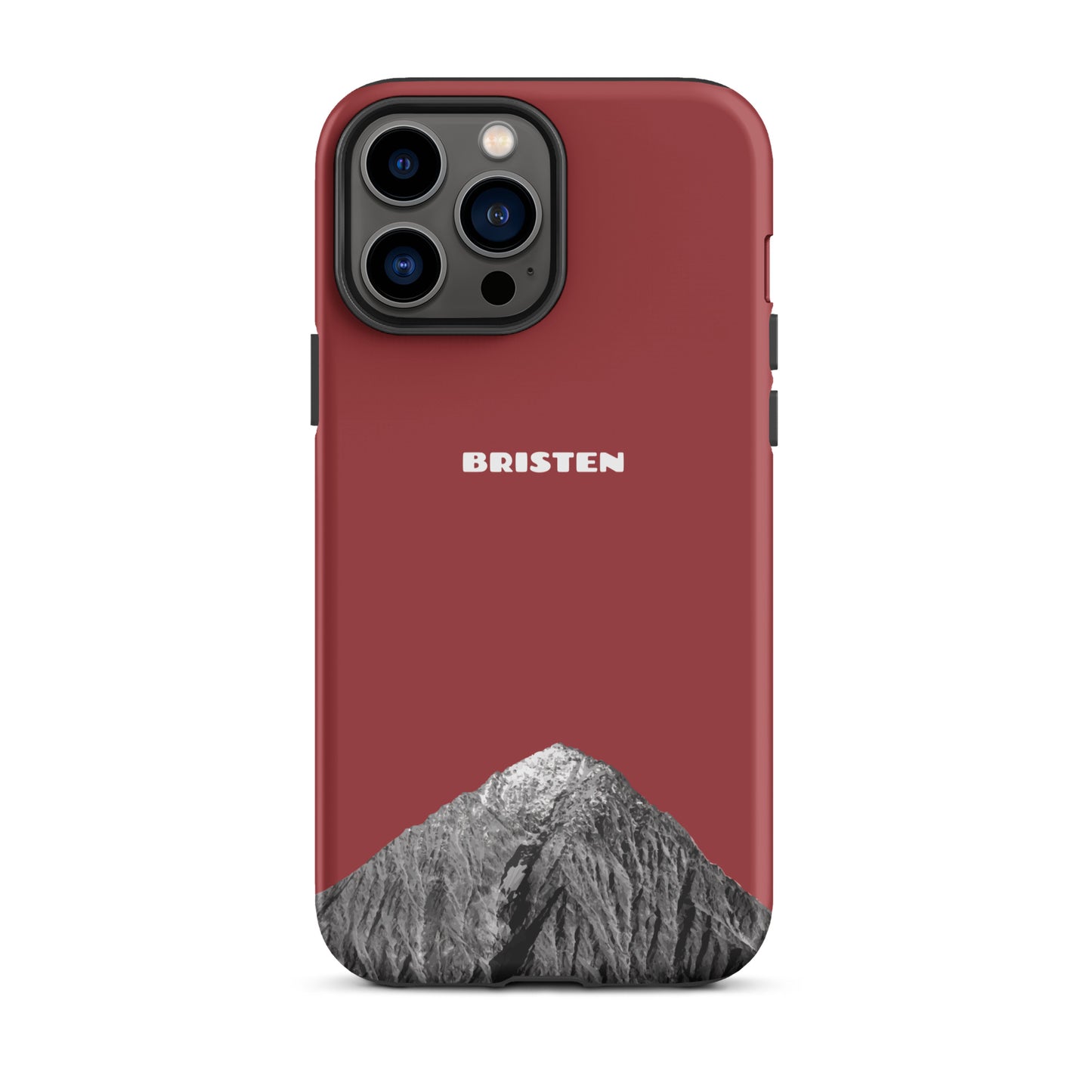 Rote iPhone 13 Pro Max Hülle aus Silikon mit strukturierter Oberfläche, Seitenansicht