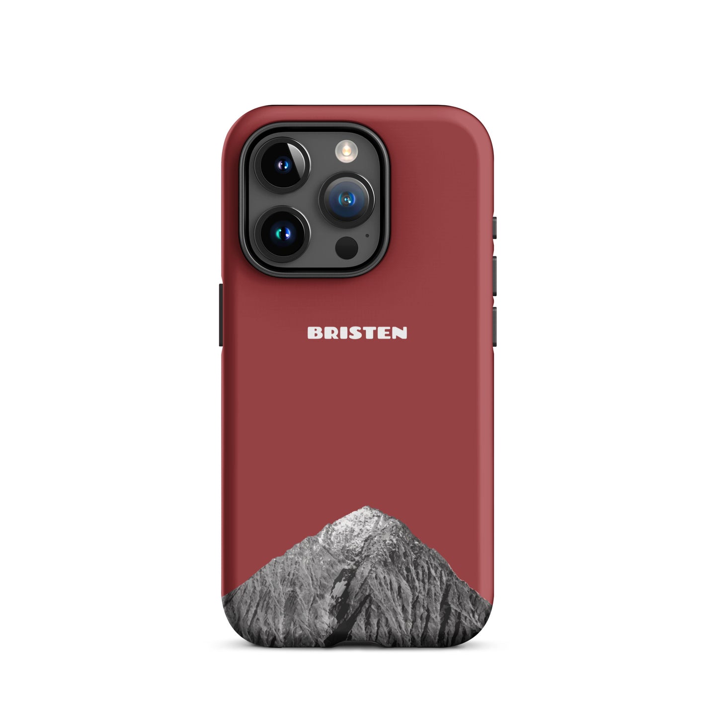 Rote iPhone 15 Pro Handyhülle aus Silikon mit präzisen Ausschnitten für alle Anschlüsse und Kameras