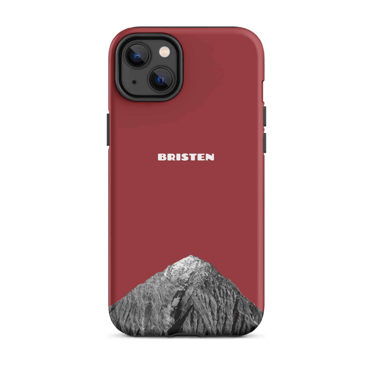 Rote Silikon-Handyhülle Bristen für Apple iPhone 14 Plus mit präzisen Ausschnitten und stoßfester Kante.