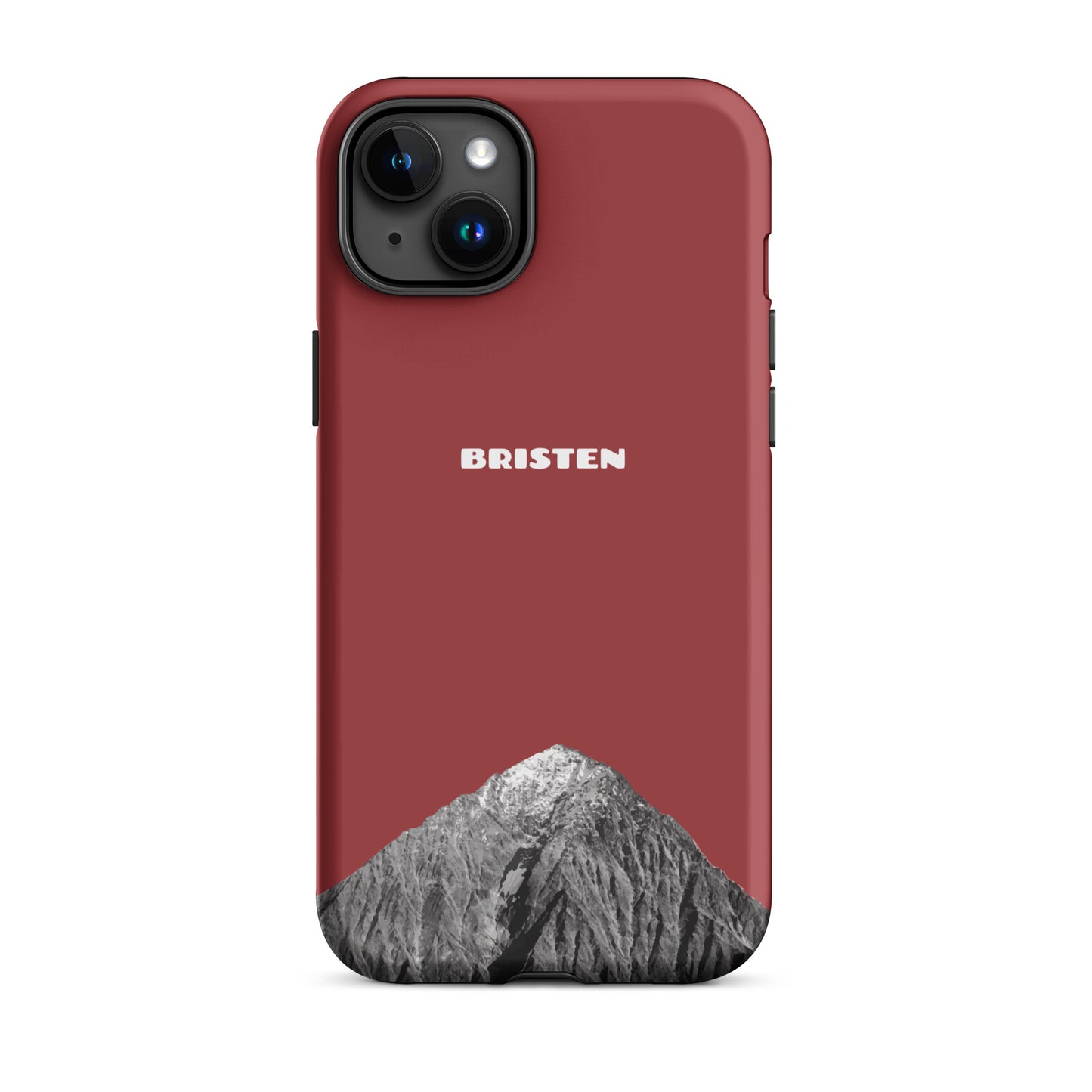 Rote iPhone 15 Plus Hülle aus strapazierfähigem Kunststoff mit strukturierter Oberfläche
