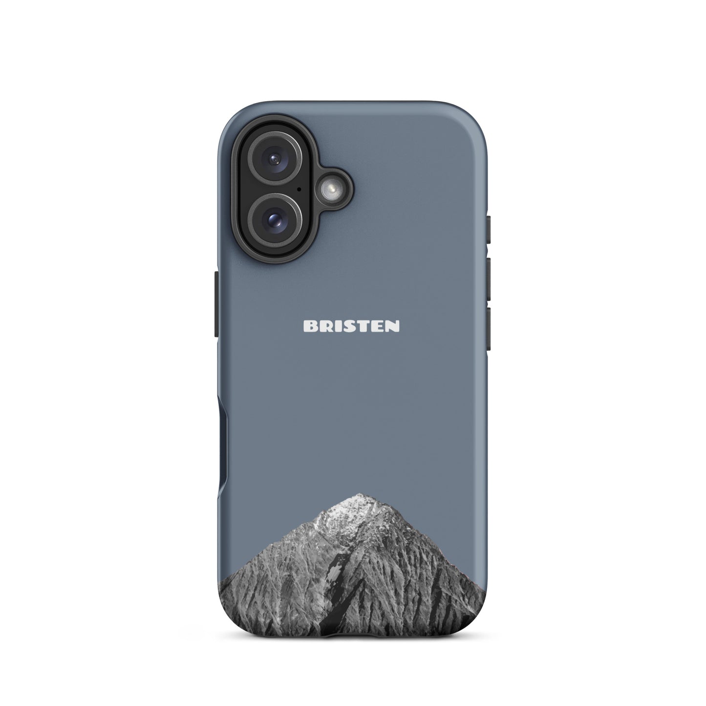 Schiefergraue iPhone 16 Hülle aus robustem Material mit strukturierter Oberfläche