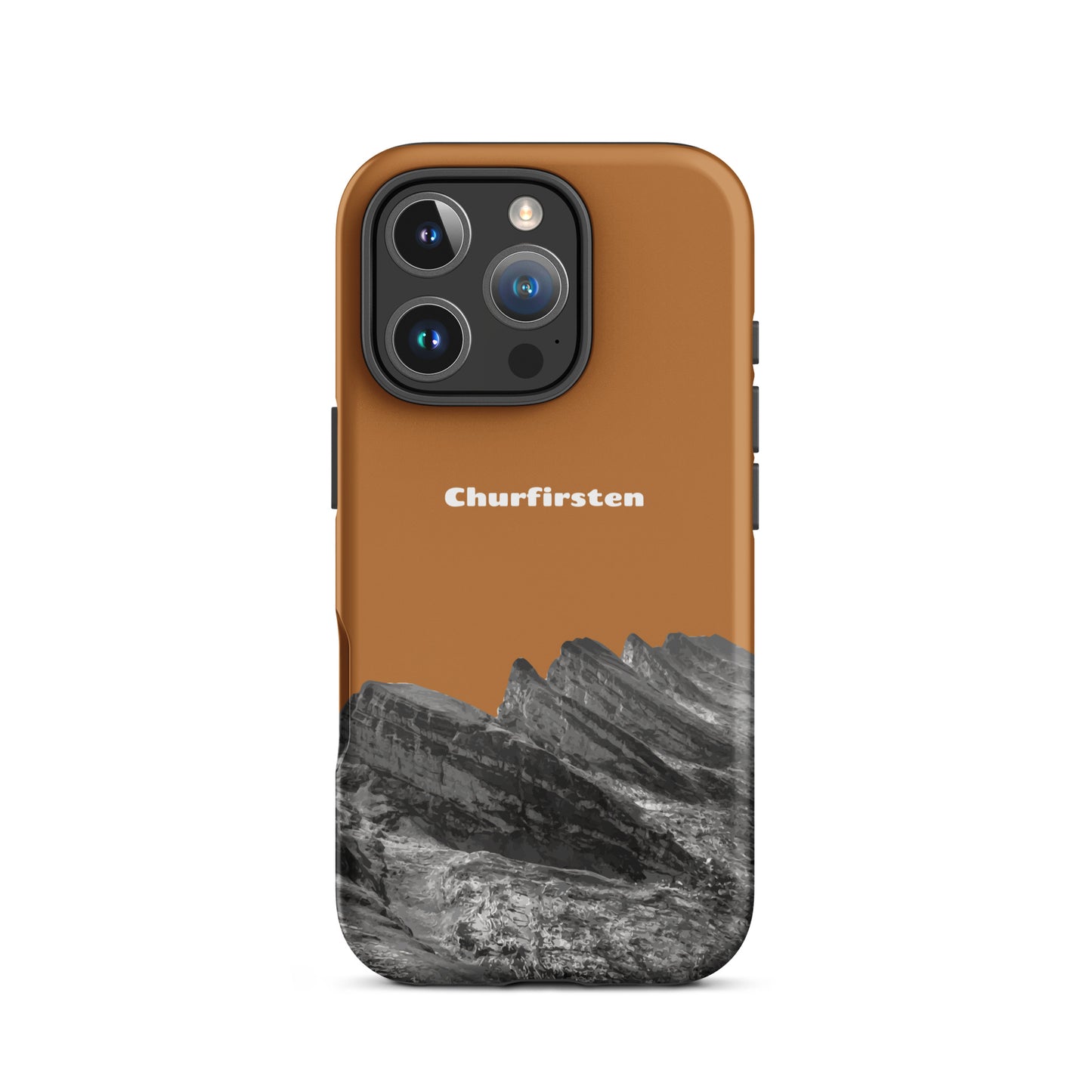 iPhone Case - Churfirsten - Kupfer : Eine robuste Schutzhülle in attraktivem Design mit den Gipfeln der Churfirsten im Toggenburg.