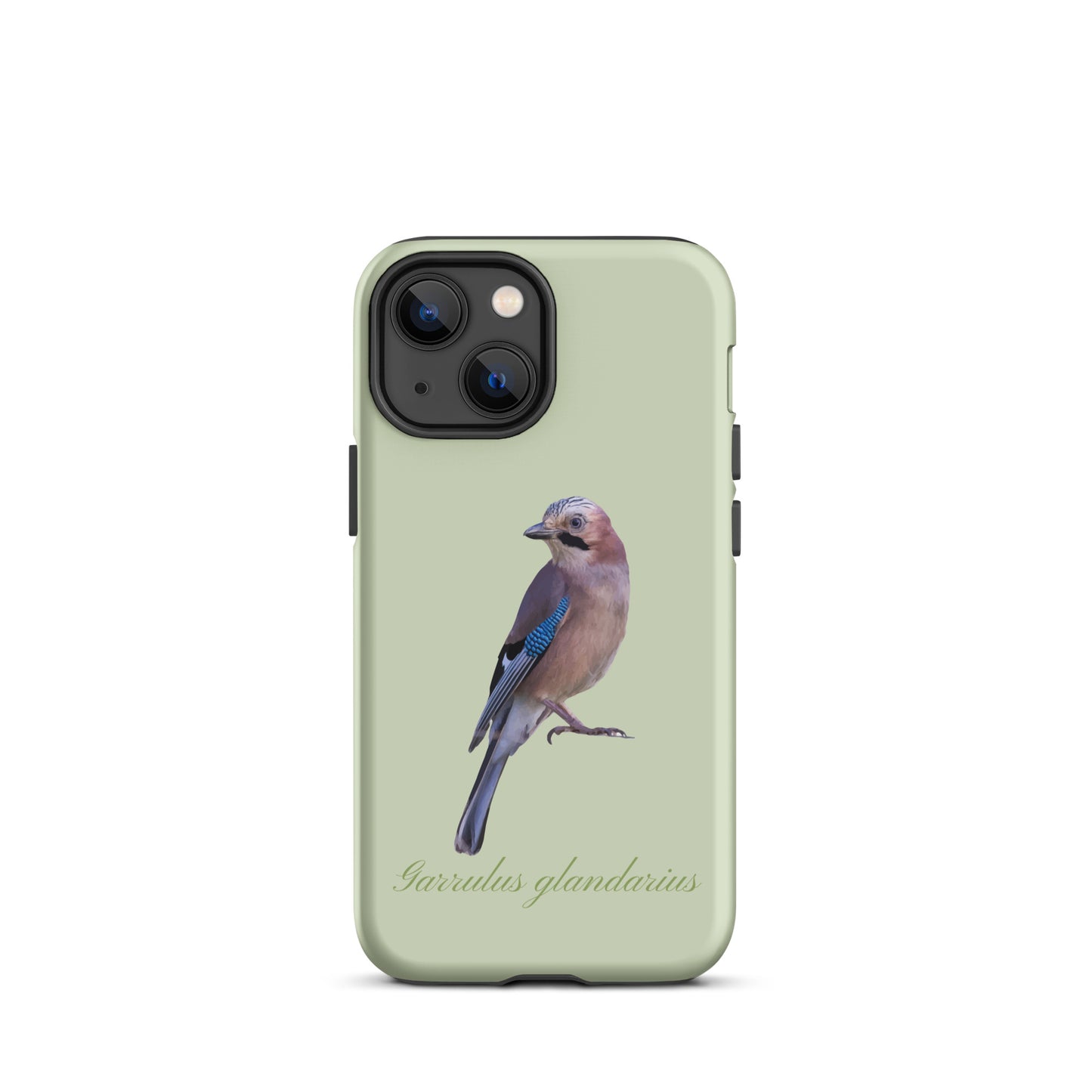 iPhone Hülle mit Eichelhäher-Design in Hellgrün, Schutzhülle aus Silikon für Apple iPhone.
