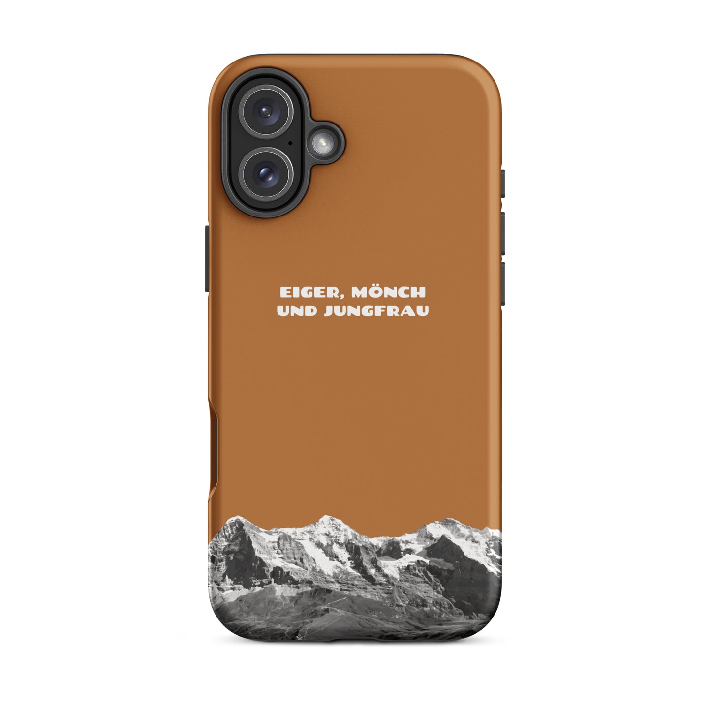iPhone Case - Eiger, Mönch und Jungfrau - Kupfer: Hard Case für Apple iPhone mit Bergpanorama aus dem Berner Oberland in den Schweizer Alpen