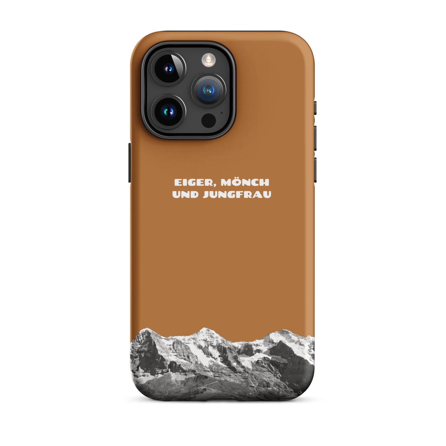 iPhone Case - Eiger, Mönch und Jungfrau - Kupfer: Hard Case für Apple iPhone mit Bergpanorama aus dem Berner Oberland in den Schweizer Alpen