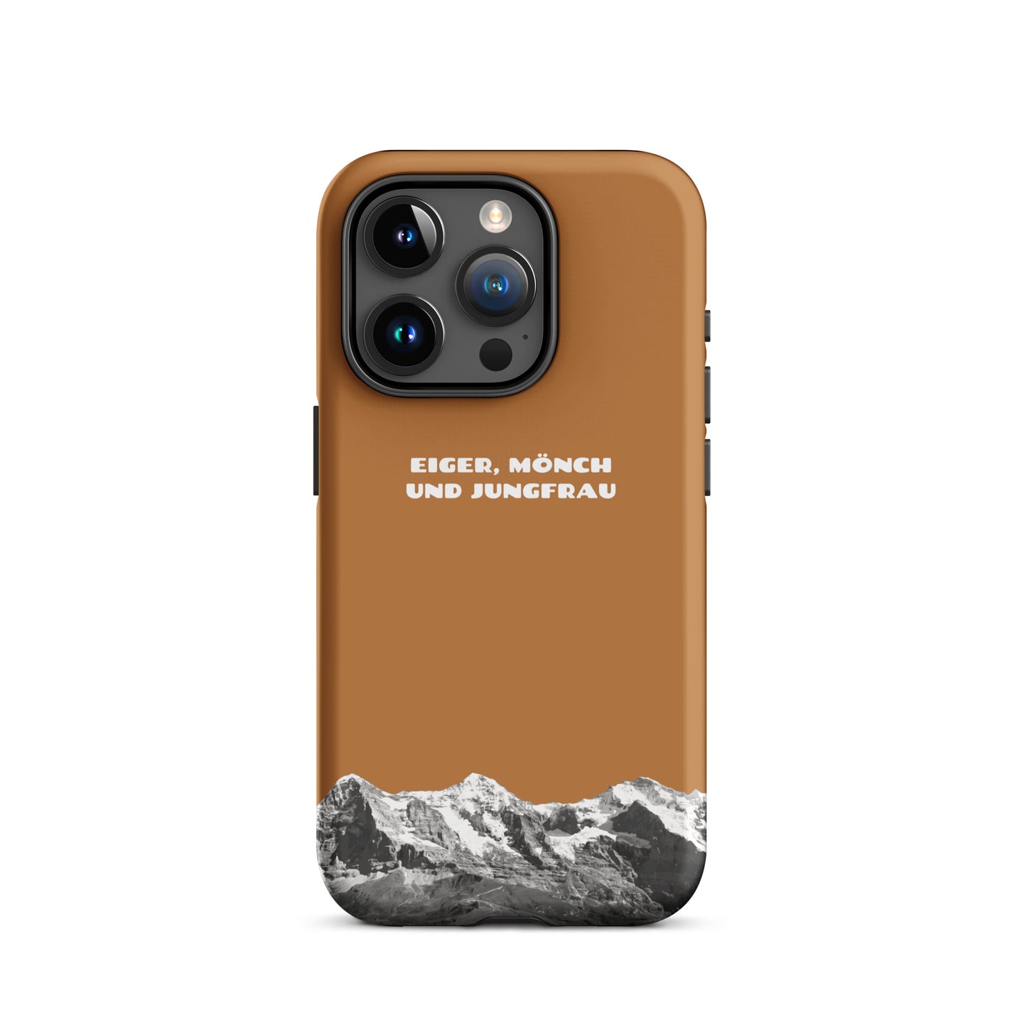 iPhone Case - Eiger, Mönch und Jungfrau - Kupfer: Hard Case für Apple iPhone mit Bergpanorama aus dem Berner Oberland in den Schweizer Alpen