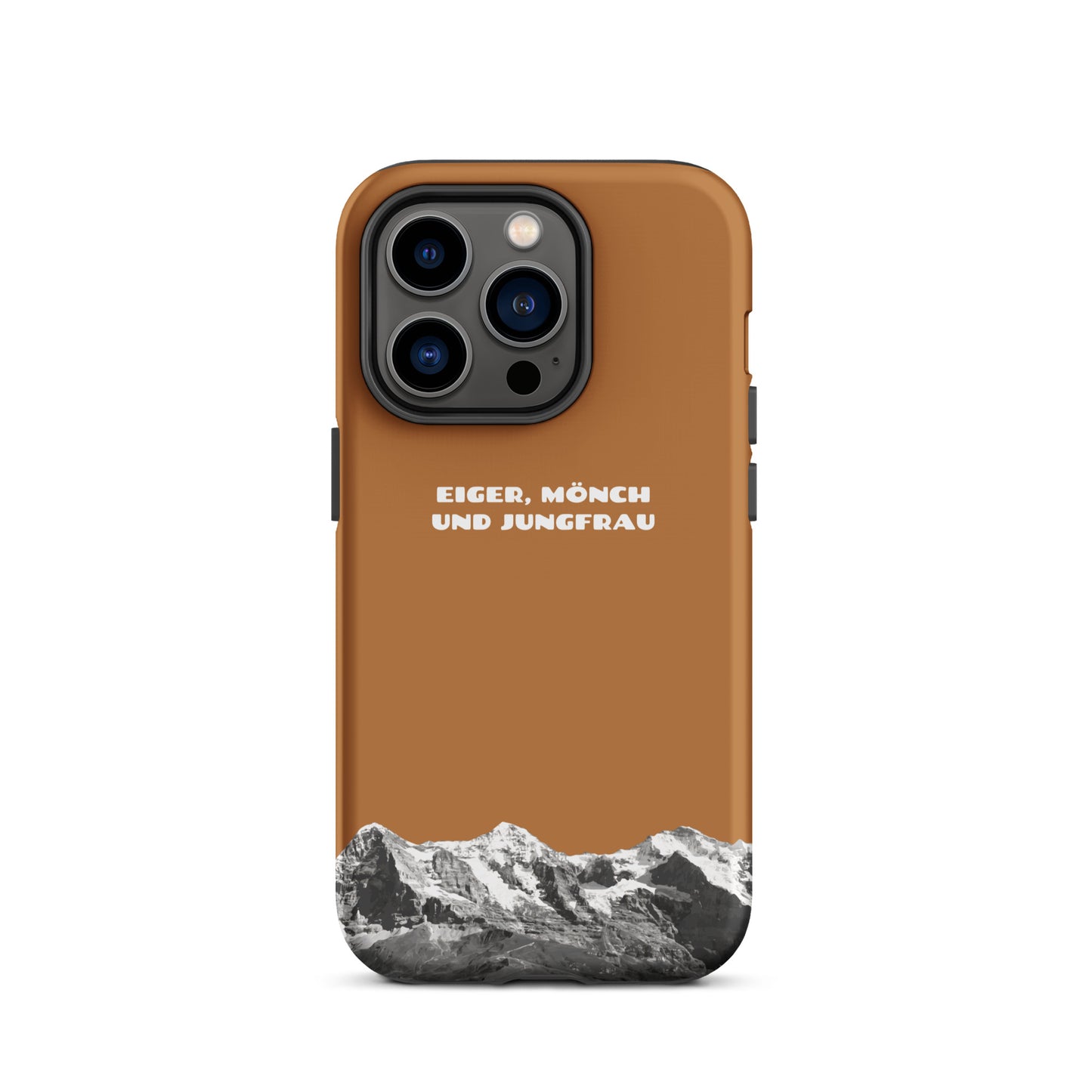 iPhone Case - Eiger, Mönch und Jungfrau - Kupfer: Hard Case für Apple iPhone mit Bergpanorama aus dem Berner Oberland in den Schweizer Alpen