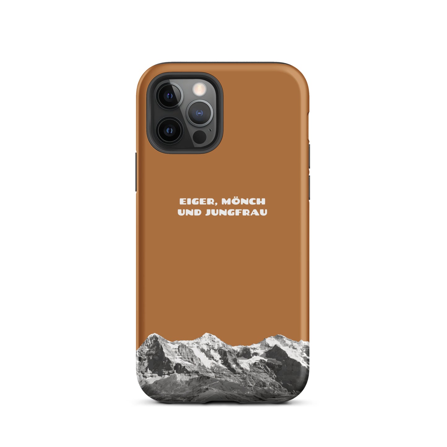 iPhone Case - Eiger, Mönch und Jungfrau - Kupfer: Hard Case für Apple iPhone mit Bergpanorama aus dem Berner Oberland in den Schweizer Alpen