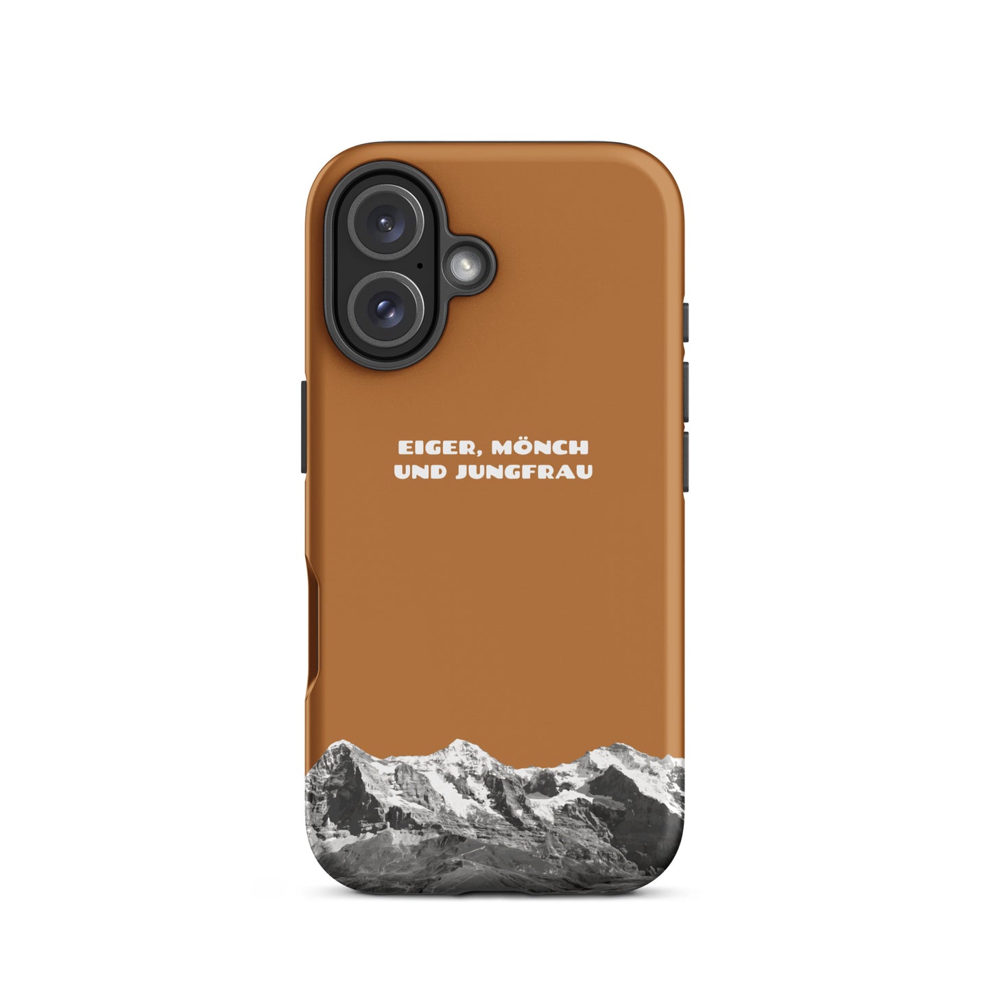 iPhone Case - Eiger, Mönch und Jungfrau - Kupfer: Hard Case für Apple iPhone mit Bergpanorama aus dem Berner Oberland in den Schweizer Alpen