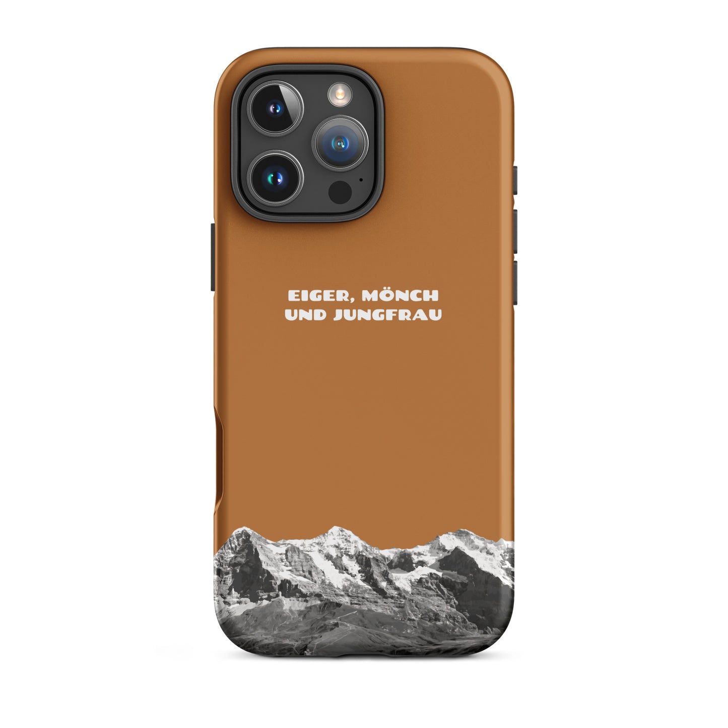 iPhone Case - Eiger, Mönch und Jungfrau - Kupfer: Hard Case für Apple iPhone mit Bergpanorama aus dem Berner Oberland in den Schweizer Alpen