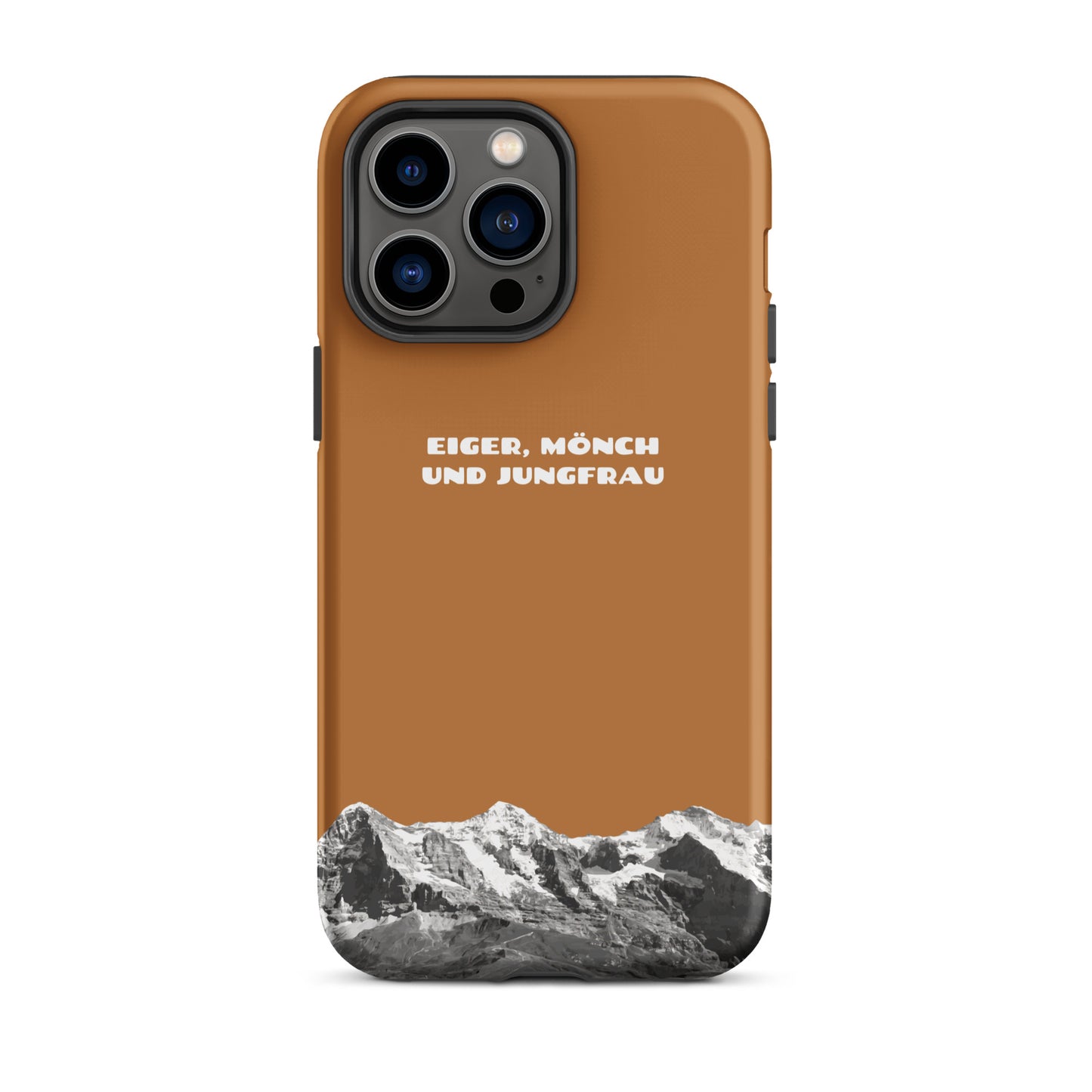 iPhone Case - Eiger, Mönch und Jungfrau - Kupfer: Hard Case für Apple iPhone mit Bergpanorama aus dem Berner Oberland in den Schweizer Alpen