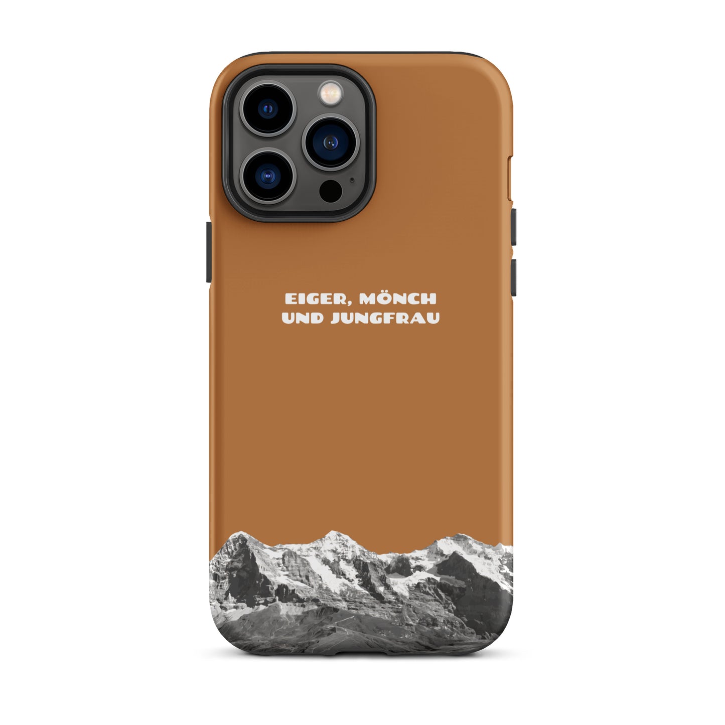 iPhone Case - Eiger, Mönch und Jungfrau - Kupfer: Hard Case für Apple iPhone mit Bergpanorama aus dem Berner Oberland in den Schweizer Alpen