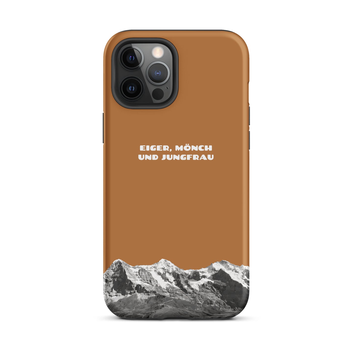iPhone Case - Eiger, Mönch und Jungfrau - Kupfer: Hard Case für Apple iPhone mit Bergpanorama aus dem Berner Oberland in den Schweizer Alpen