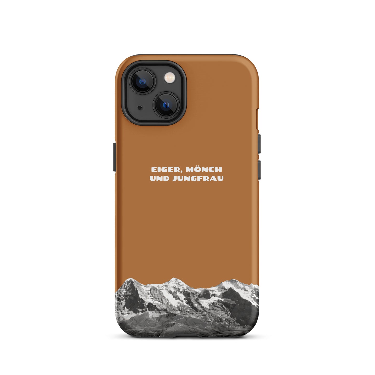 iPhone Case - Eiger, Mönch und Jungfrau - Kupfer: Hard Case für Apple iPhone mit Bergpanorama aus dem Berner Oberland in den Schweizer Alpen