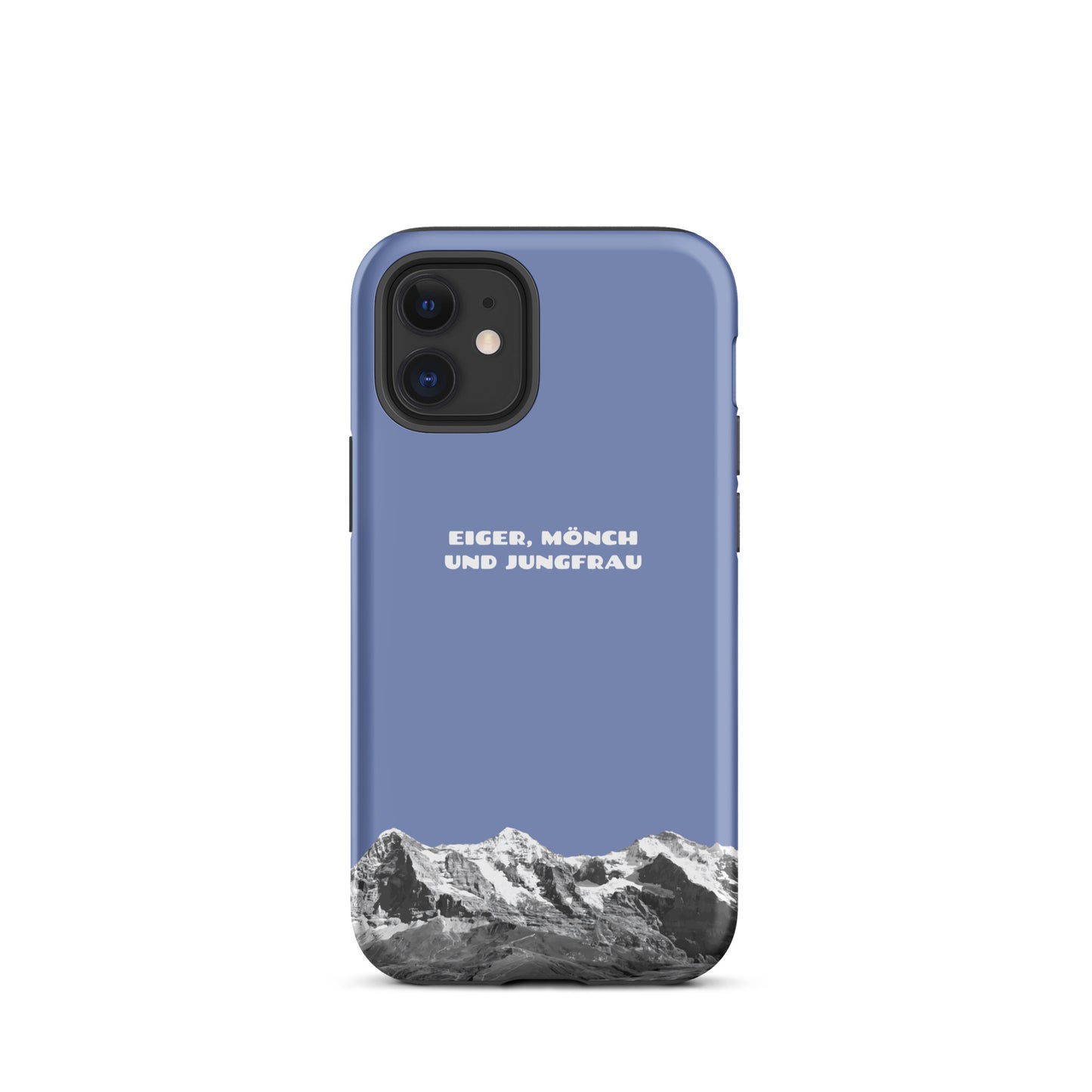 iPhone Case - Eiger, Mönch und Jungfrau - Pastellblau: Hard Case für Apple iPhone mit Bergpanorama aus dem Berner Oberland in den Schweizer Alpen