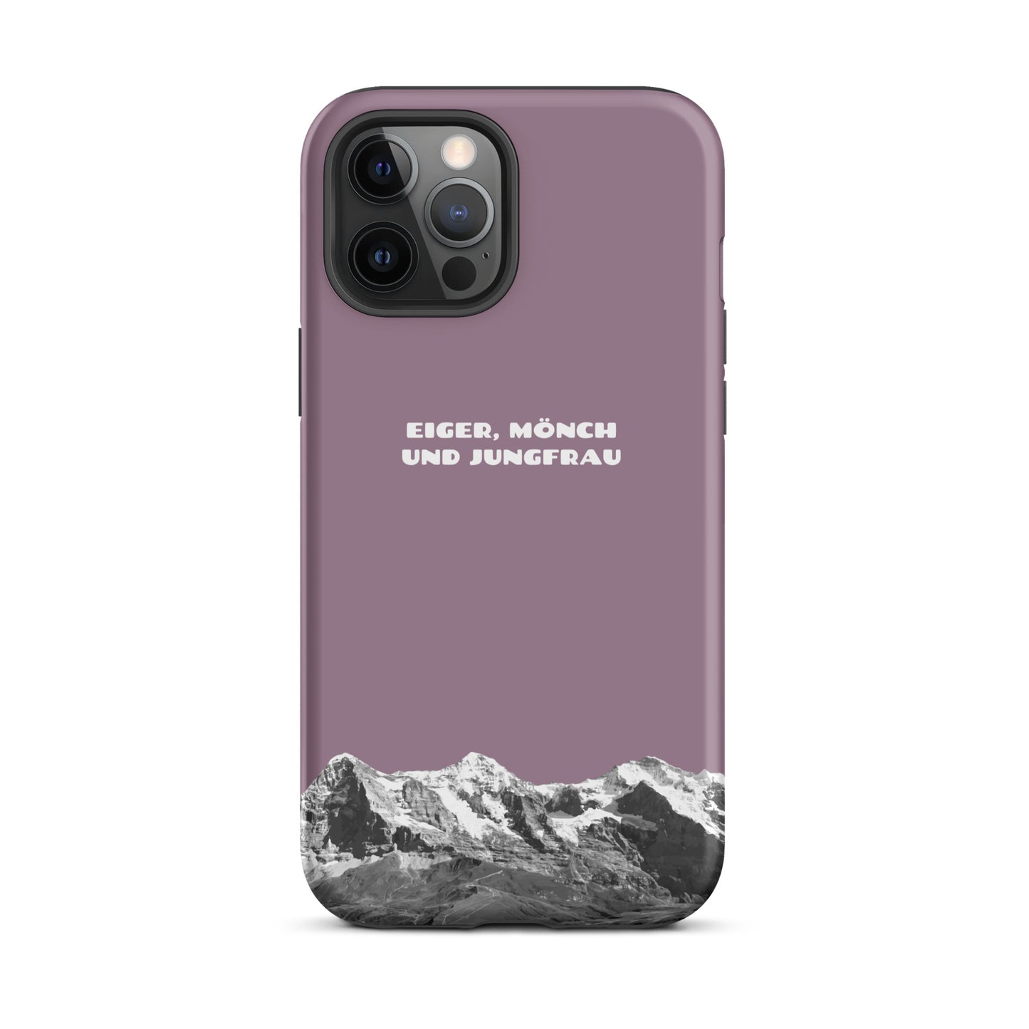 iPhone Case - Eiger, Mönch und Jungfrau - Pastellviolett: Hard Case für Apple iPhone mit Bergpanorama aus dem Berner Oberland in den Schweizer Alpen