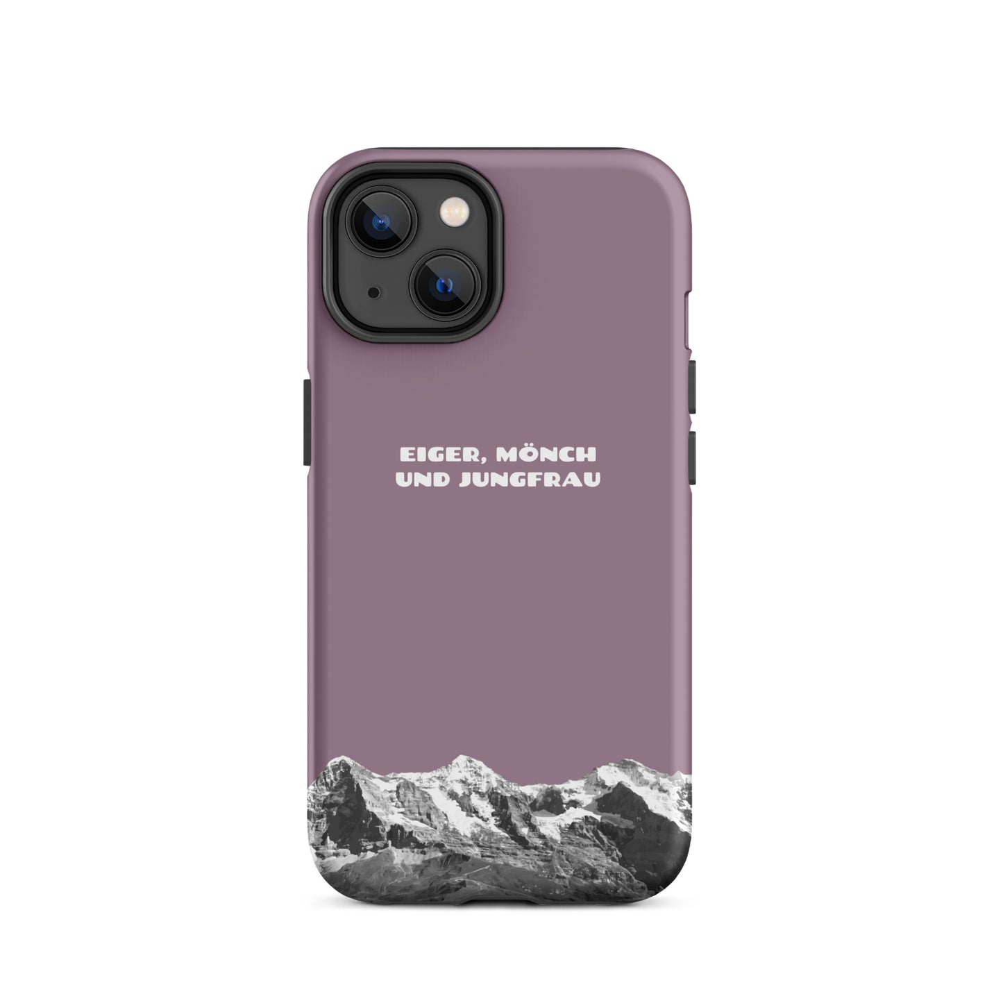 iPhone Case - Eiger, Mönch und Jungfrau - Pastellviolett: Hard Case für Apple iPhone mit Bergpanorama aus dem Berner Oberland in den Schweizer Alpen