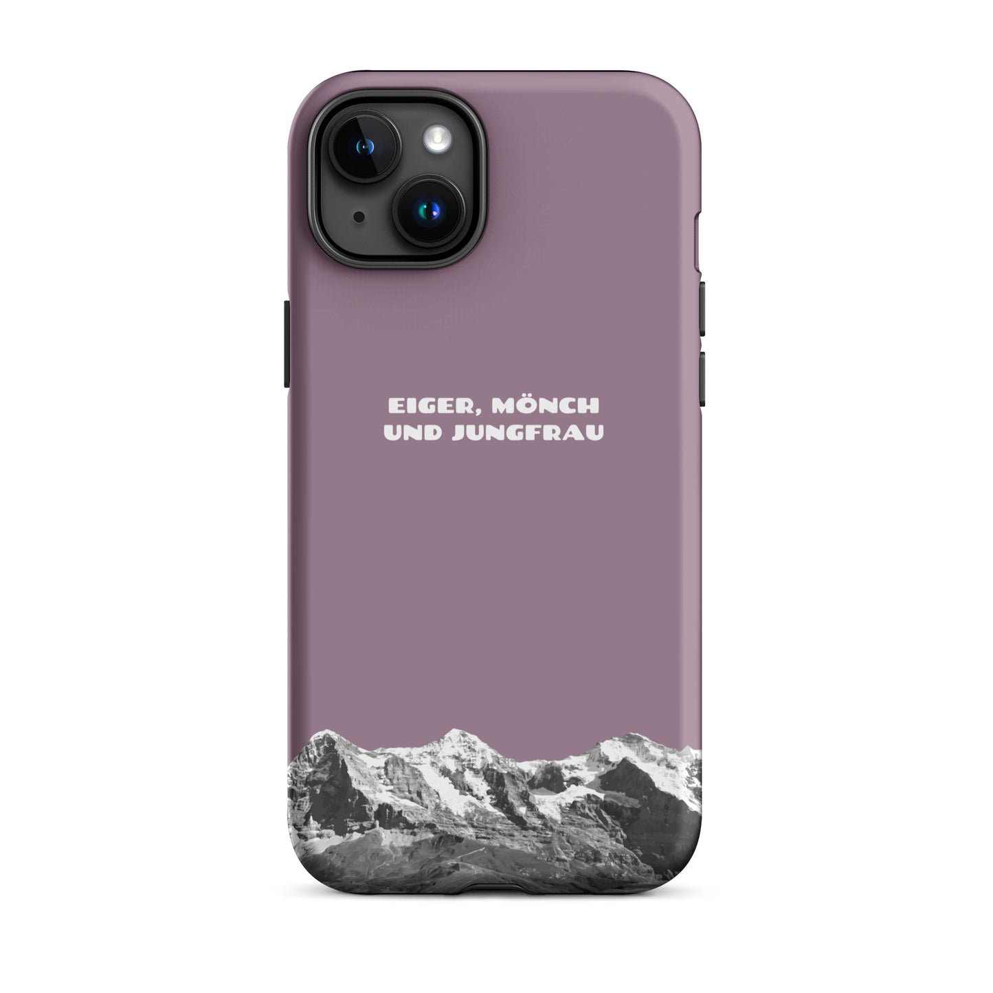 iPhone Case - Eiger, Mönch und Jungfrau - Pastellviolett: Hard Case für Apple iPhone mit Bergpanorama aus dem Berner Oberland in den Schweizer Alpen