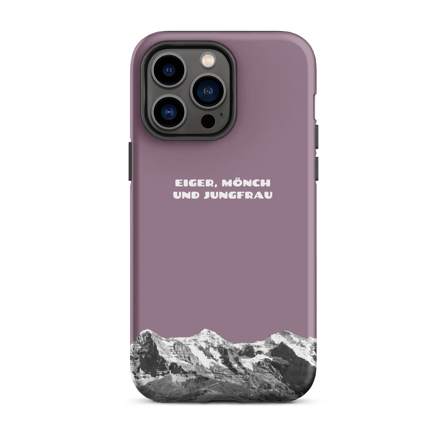 iPhone Case - Eiger, Mönch und Jungfrau - Pastellviolett: Hard Case für Apple iPhone mit Bergpanorama aus dem Berner Oberland in den Schweizer Alpen