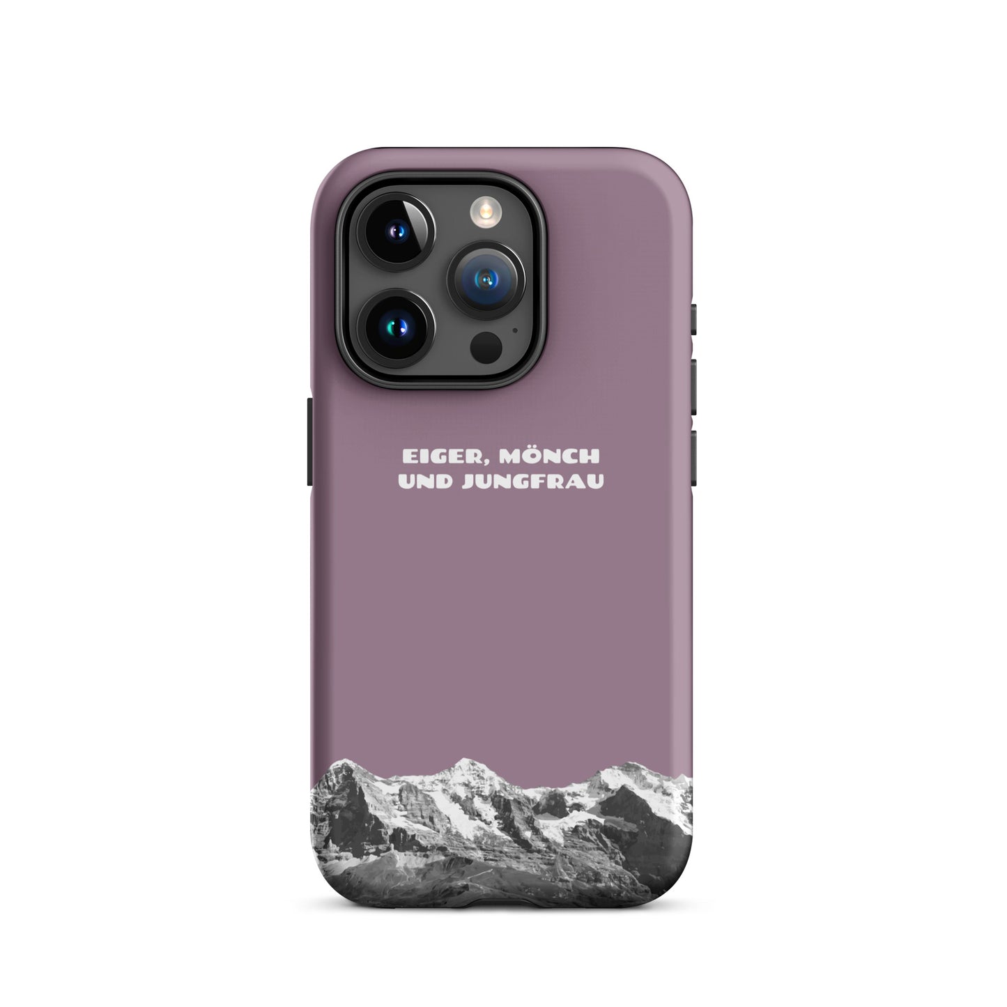 iPhone Case - Eiger, Mönch und Jungfrau - Pastellviolett: Hard Case für Apple iPhone mit Bergpanorama aus dem Berner Oberland in den Schweizer Alpen