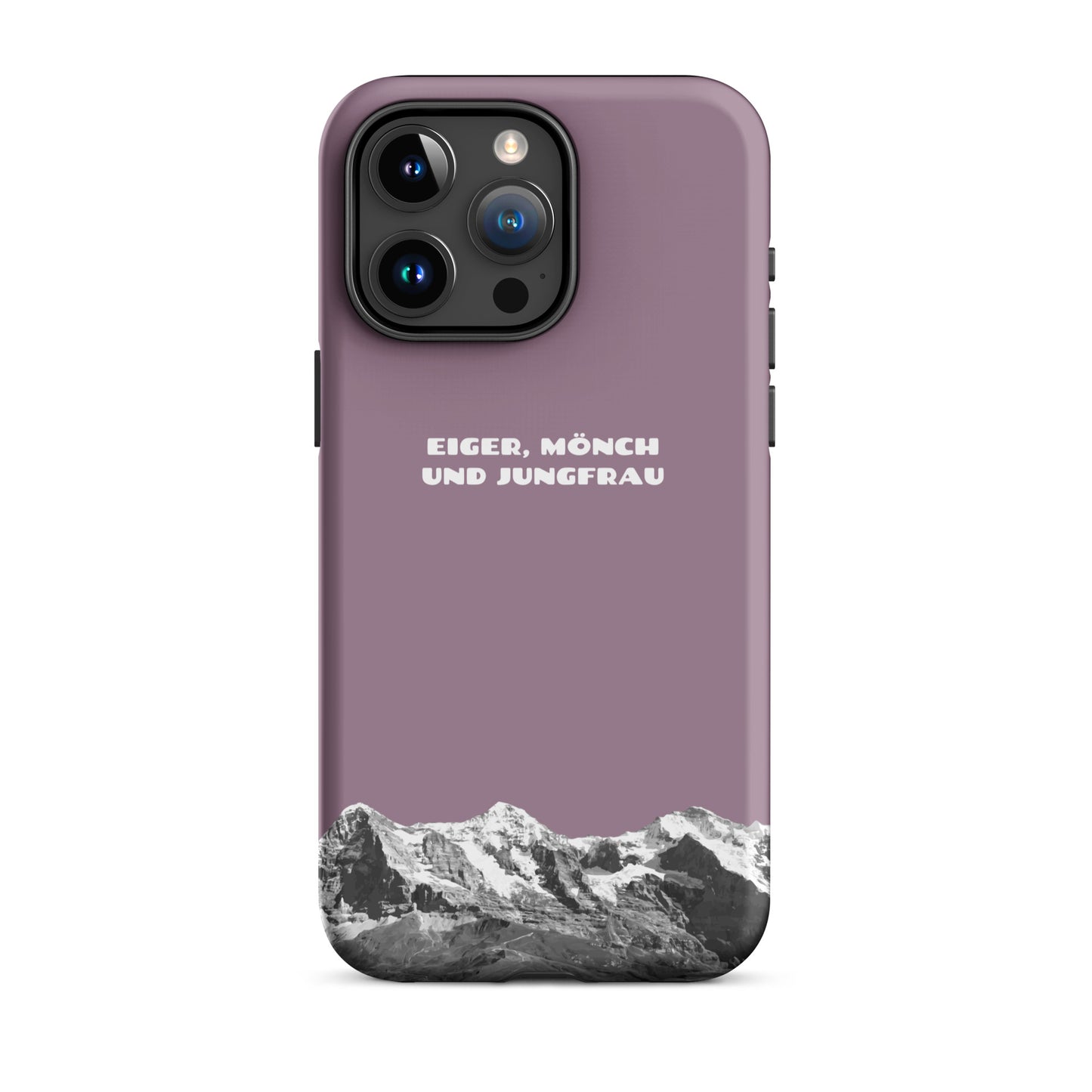 iPhone Case - Eiger, Mönch und Jungfrau - Pastellviolett: Hard Case für Apple iPhone mit Bergpanorama aus dem Berner Oberland in den Schweizer Alpen