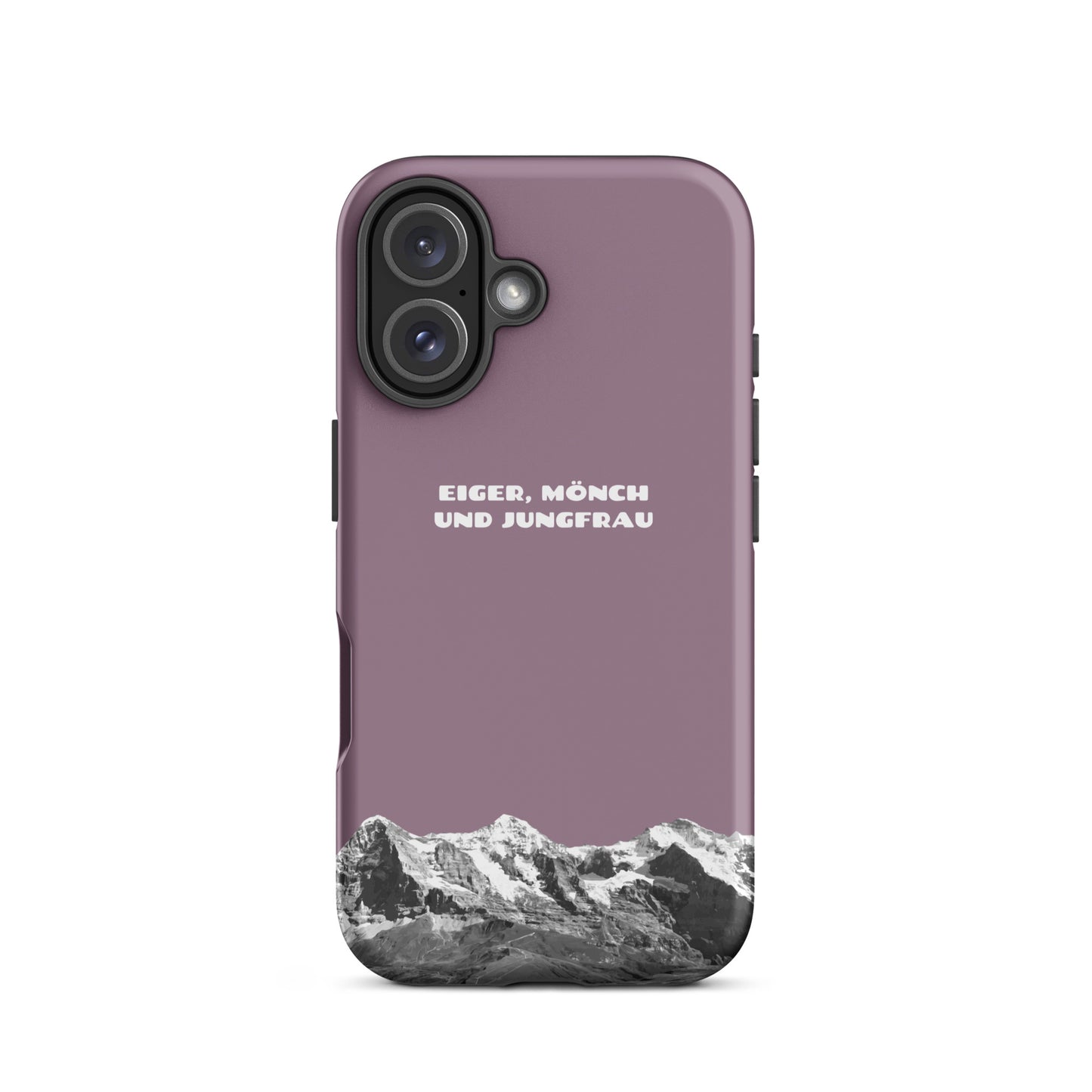 iPhone Case - Eiger, Mönch und Jungfrau - Pastellviolett: Hard Case für Apple iPhone mit Bergpanorama aus dem Berner Oberland in den Schweizer Alpen