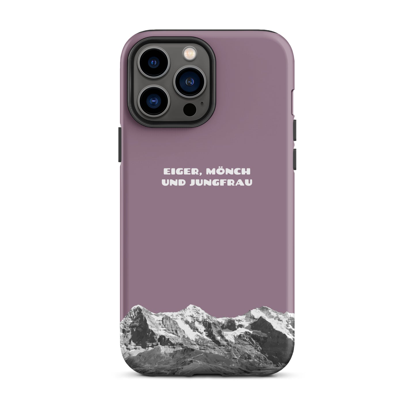 iPhone Case - Eiger, Mönch und Jungfrau - Pastellviolett: Hard Case für Apple iPhone mit Bergpanorama aus dem Berner Oberland in den Schweizer Alpen