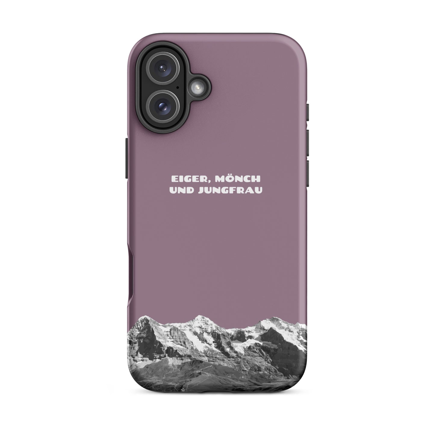 iPhone Case - Eiger, Mönch und Jungfrau - Pastellviolett: Hard Case für Apple iPhone mit Bergpanorama aus dem Berner Oberland in den Schweizer Alpen