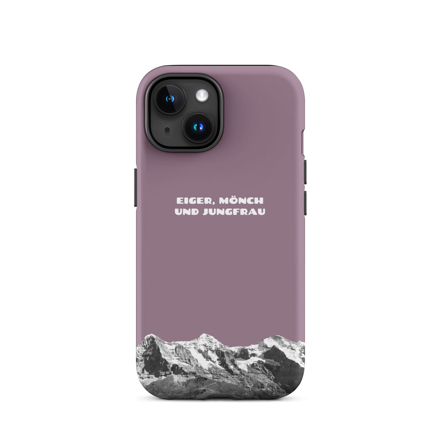 iPhone Case - Eiger, Mönch und Jungfrau - Pastellviolett: Hard Case für Apple iPhone mit Bergpanorama aus dem Berner Oberland in den Schweizer Alpen