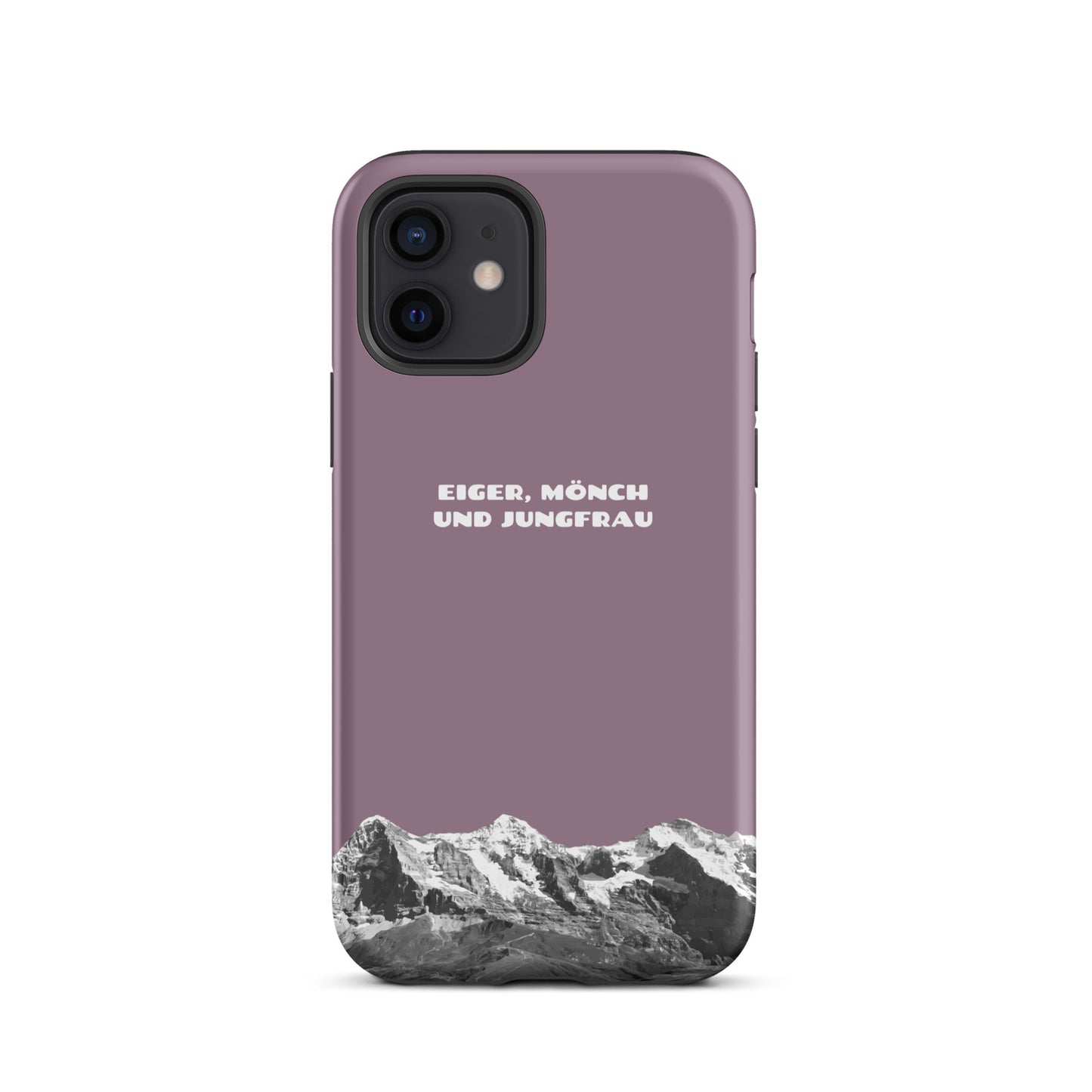 iPhone Case - Eiger, Mönch und Jungfrau - Pastellviolett: Hard Case für Apple iPhone mit Bergpanorama aus dem Berner Oberland in den Schweizer Alpen