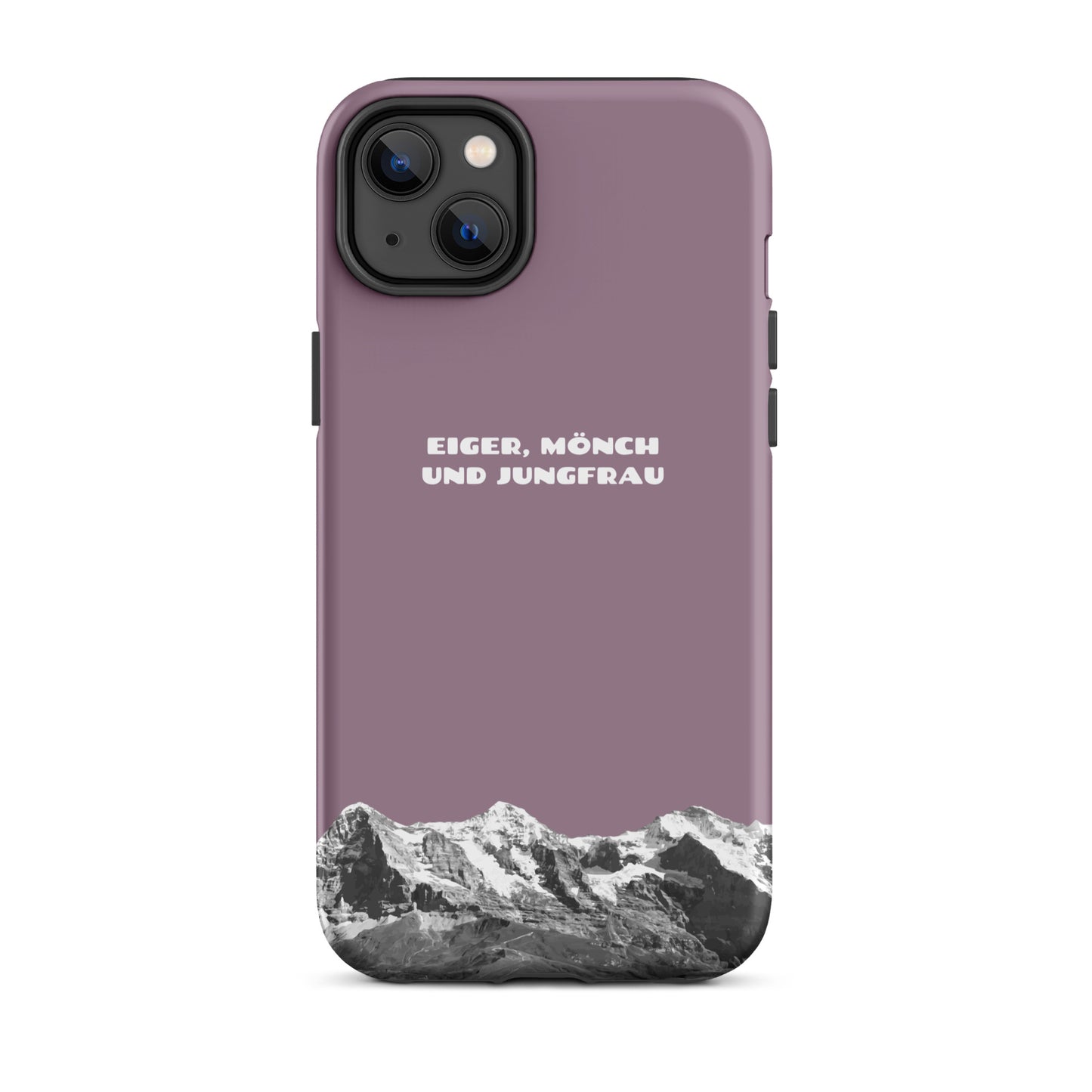 iPhone Case - Eiger, Mönch und Jungfrau - Pastellviolett: Hard Case für Apple iPhone mit Bergpanorama aus dem Berner Oberland in den Schweizer Alpen