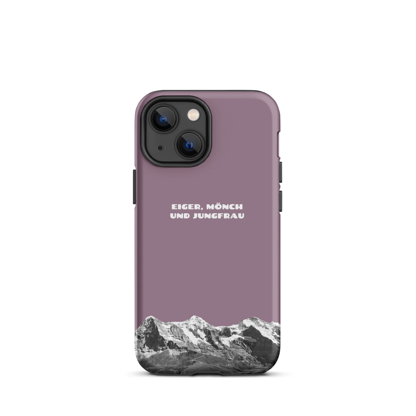 iPhone Case - Eiger, Mönch und Jungfrau - Pastellviolett: Hard Case für Apple iPhone mit Bergpanorama aus dem Berner Oberland in den Schweizer Alpen