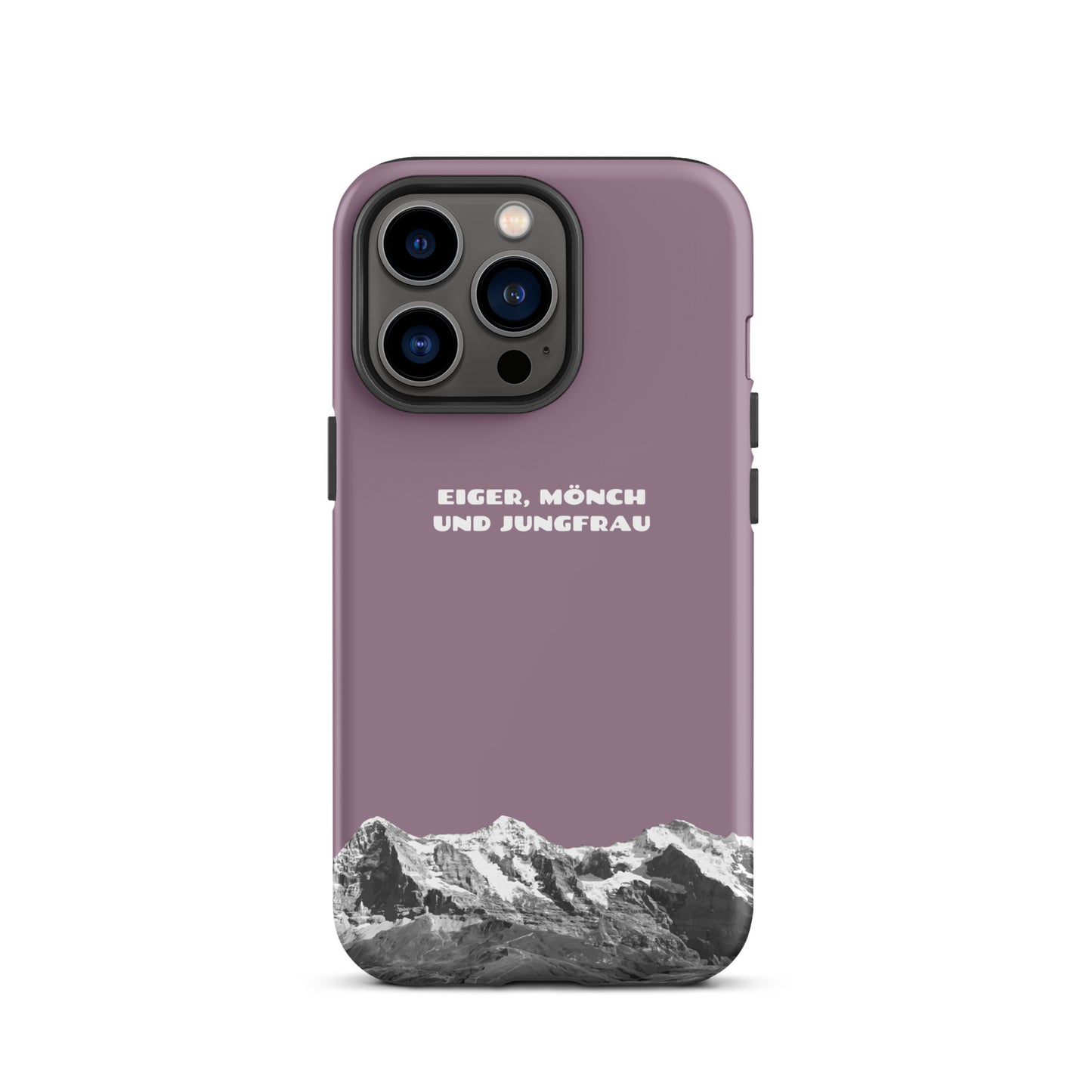 iPhone Case - Eiger, Mönch und Jungfrau - Pastellviolett: Hard Case für Apple iPhone mit Bergpanorama aus dem Berner Oberland in den Schweizer Alpen