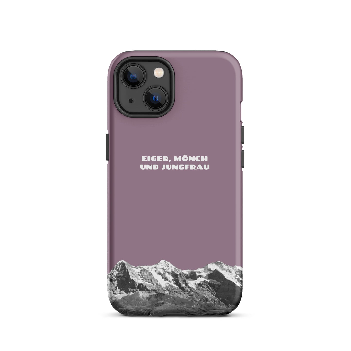 iPhone Case - Eiger, Mönch und Jungfrau - Pastellviolett: Hard Case für Apple iPhone mit Bergpanorama aus dem Berner Oberland in den Schweizer Alpen