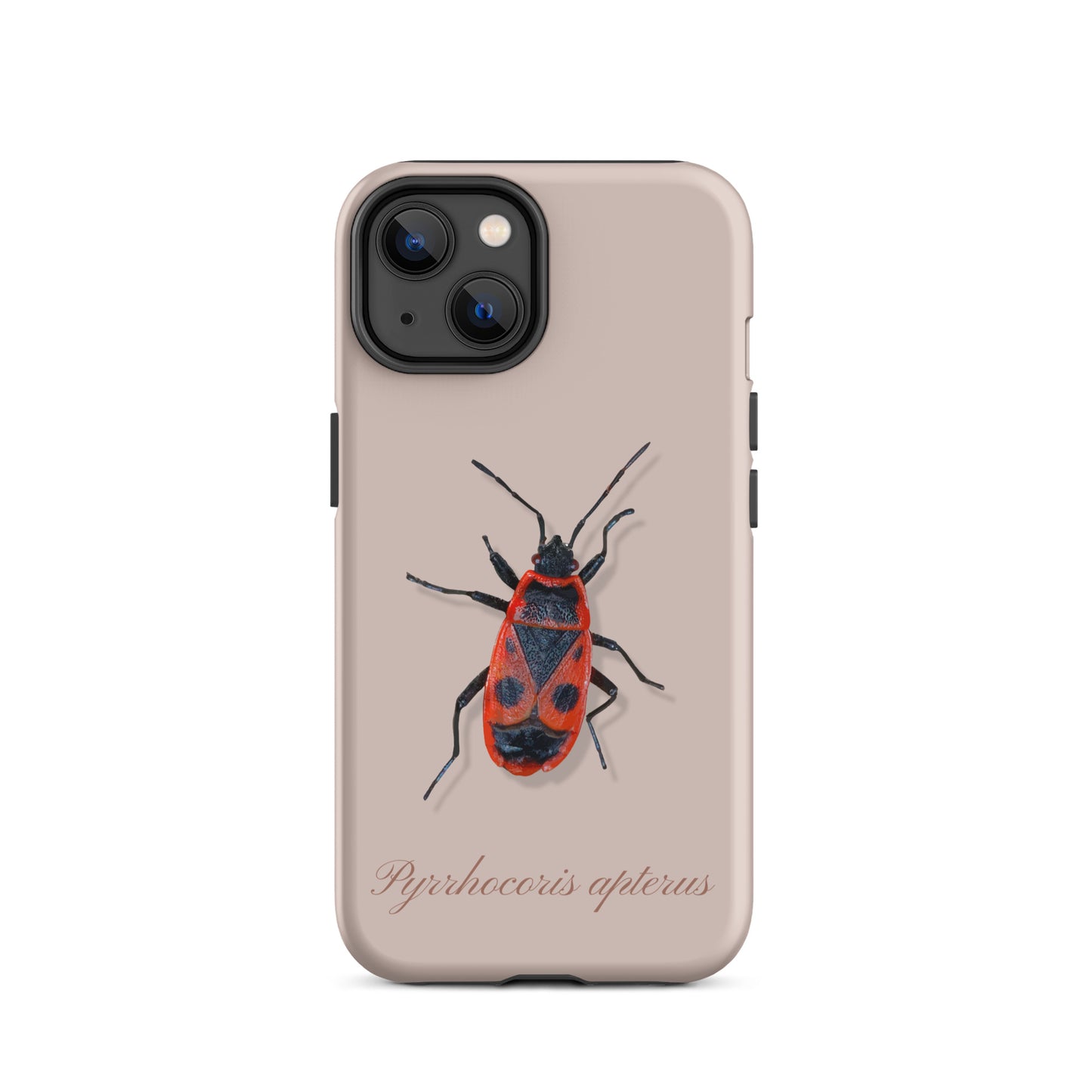 Rosa iPhone-Hülle mit Feuerwanzen-Design, Schutzhülle für Apple iPhone, robust und stilvoll.