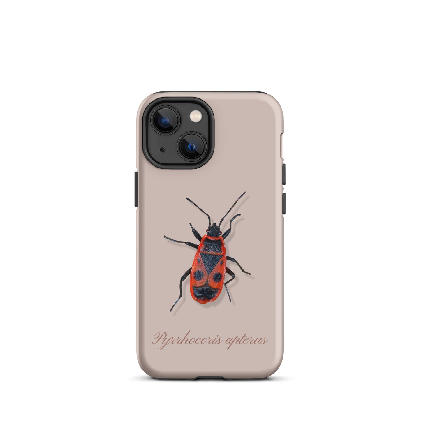 Rosa iPhone Hülle mit Feuerwanzen-Design, Schutzhülle aus robustem Material für Apple iPhone.