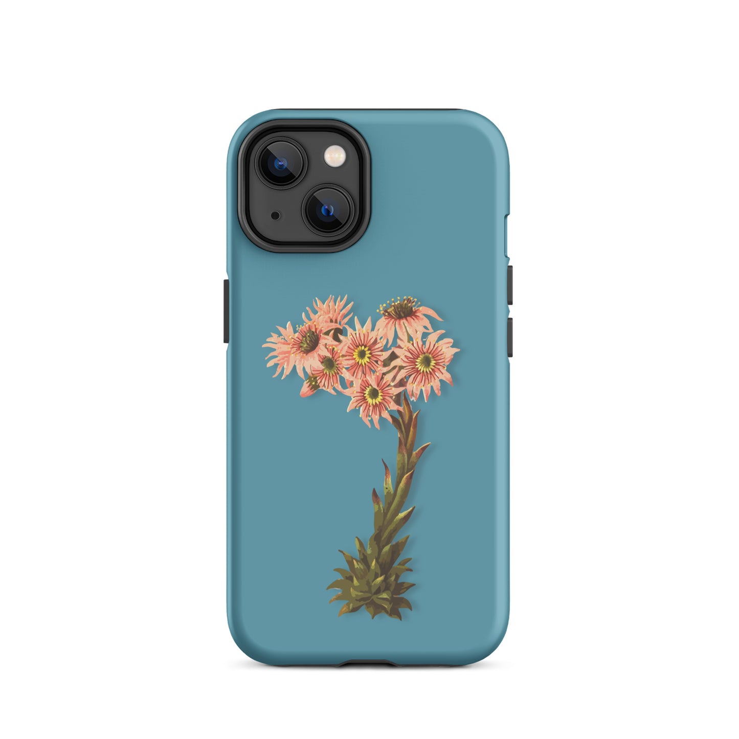 Gletscherwasserblaue iPhone-Hülle aus Hauswurz-Material mit strukturierter Oberfläche