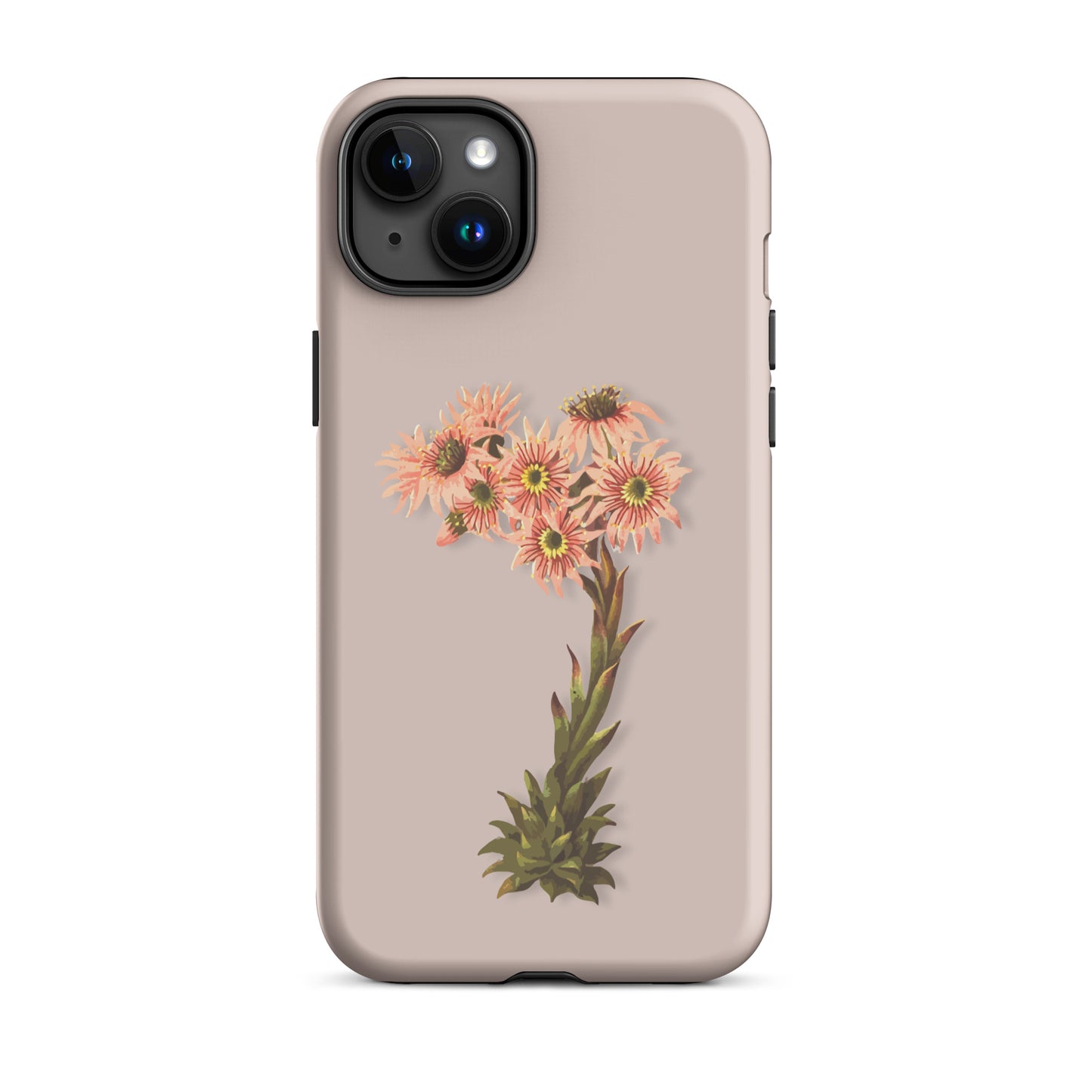 Rosa iPhone-Hülle mit Hauswurz-Design, Schutzhülle aus robustem Material für Apple iPhone
