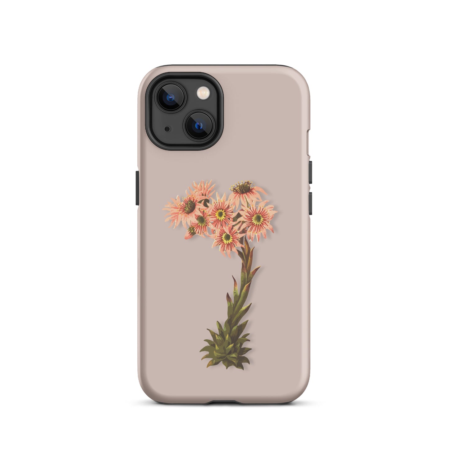 Rosa iPhone Schutzhülle mit Hauswurz Design, robustes Material, perfekter Schutz für dein Apple iPhone
