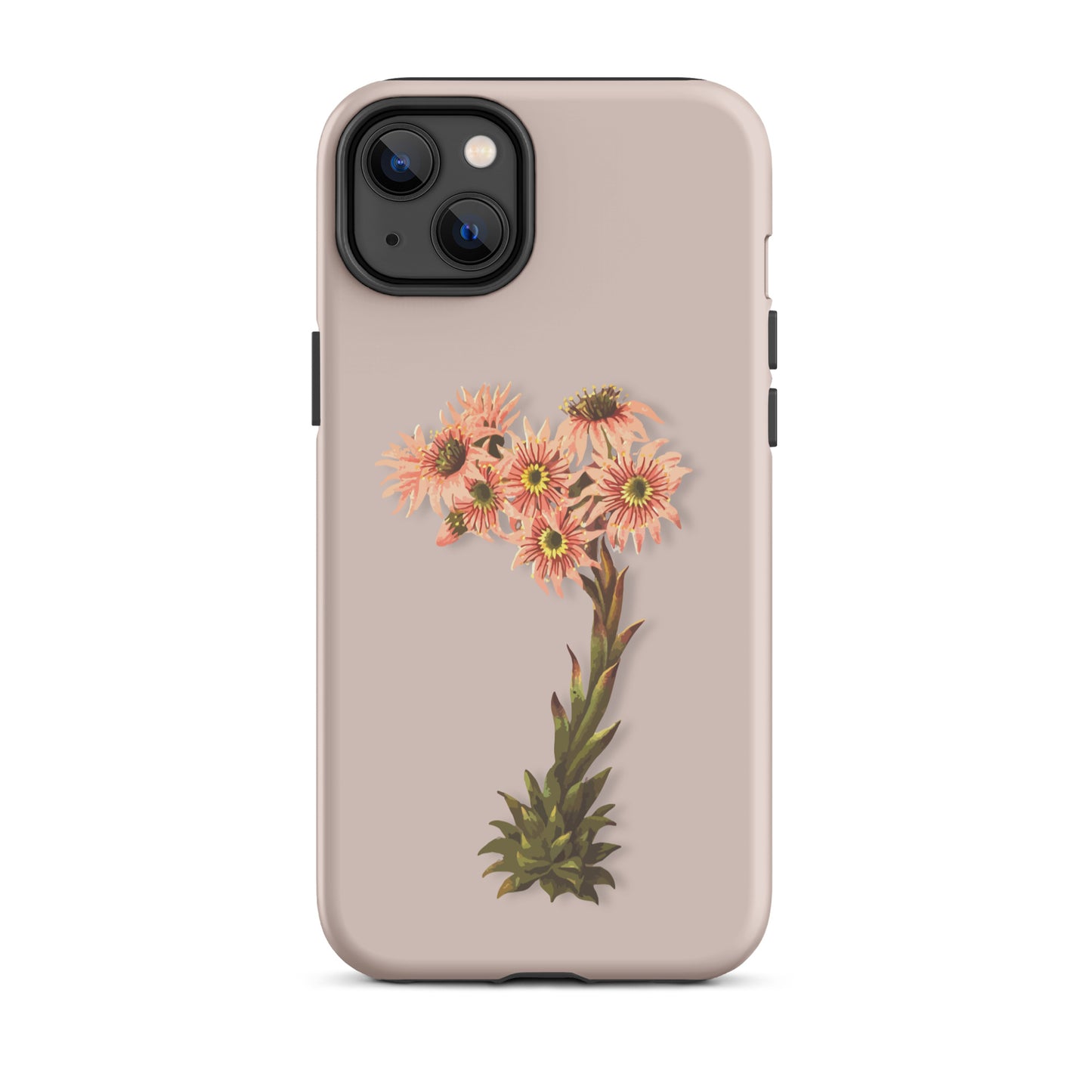 Rosa iPhone-Hülle mit Hauswurz-Motiv aus robustem Material, Schutzhülle für Apple iPhone