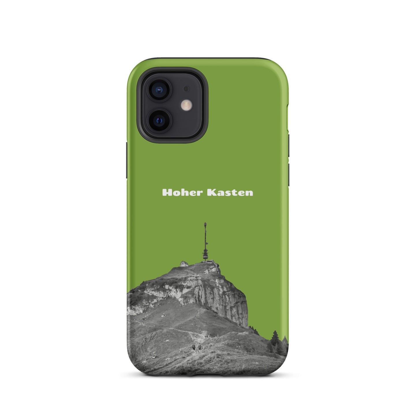 iPhone Case - Hoher Kasten - Gelbgrün: Eine robuste Schutzhülle in attraktivem Design mit dem Gipfel des Hohen Kasten im Alpstein.
