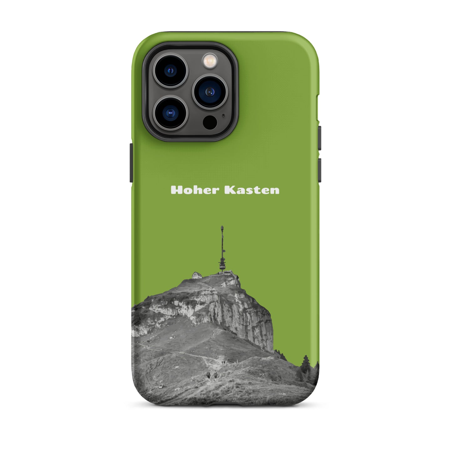 iPhone Case - Hoher Kasten - Gelbgrün: Eine robuste Schutzhülle in attraktivem Design mit dem Gipfel des Hohen Kasten im Alpstein.