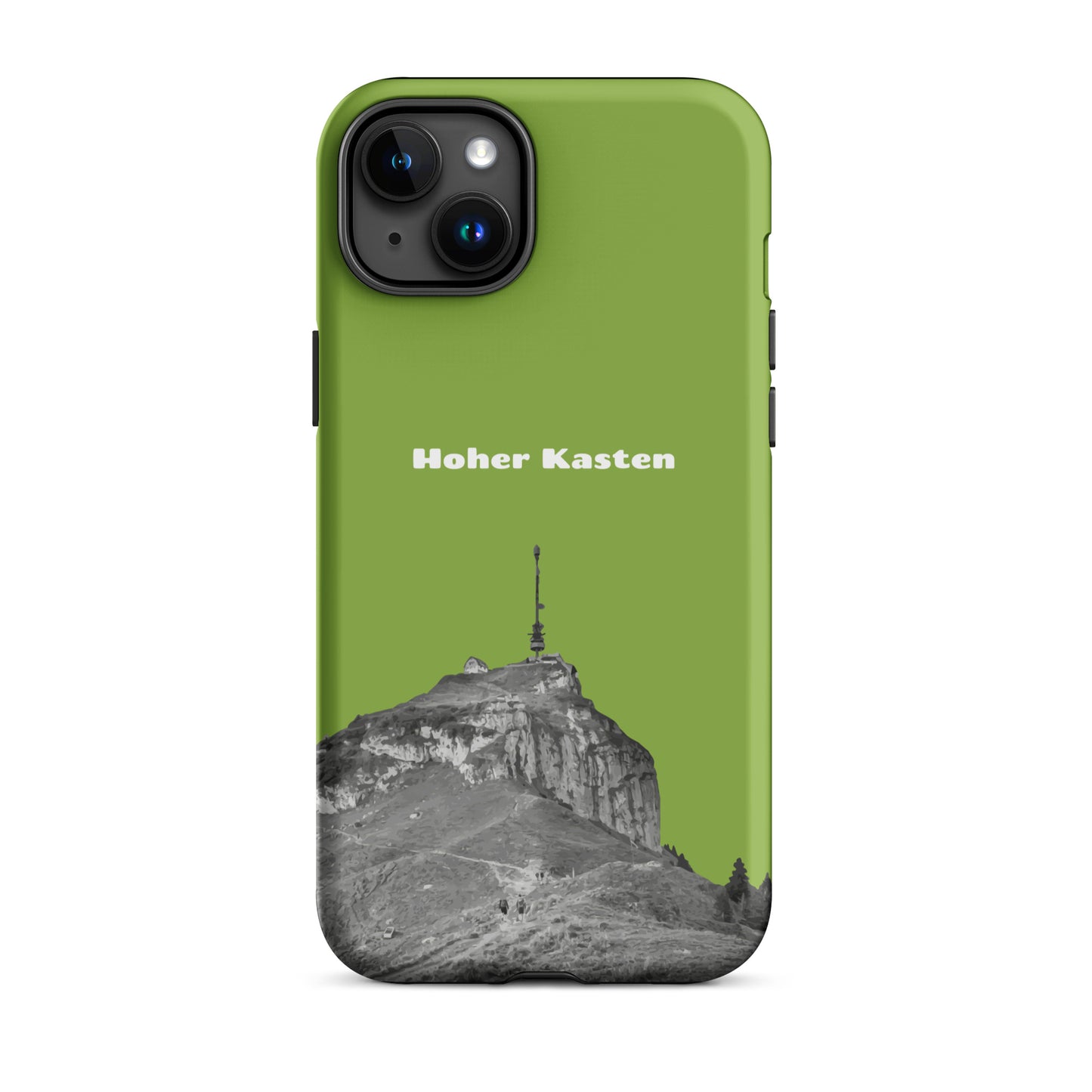iPhone Case - Hoher Kasten - Gelbgrün: Eine robuste Schutzhülle in attraktivem Design mit dem Gipfel des Hohen Kasten im Alpstein.