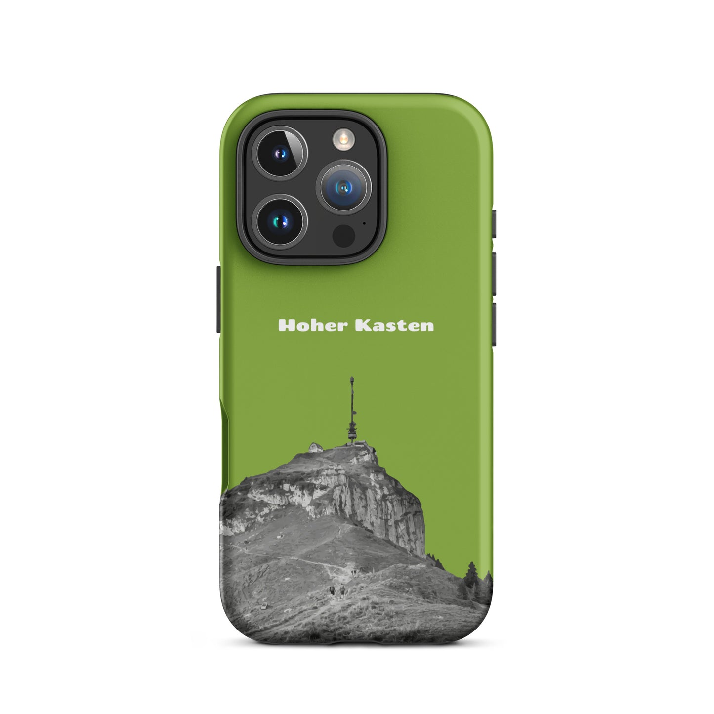 iPhone Case - Hoher Kasten - Gelbgrün: Eine robuste Schutzhülle in attraktivem Design mit dem Gipfel des Hohen Kasten im Alpstein.