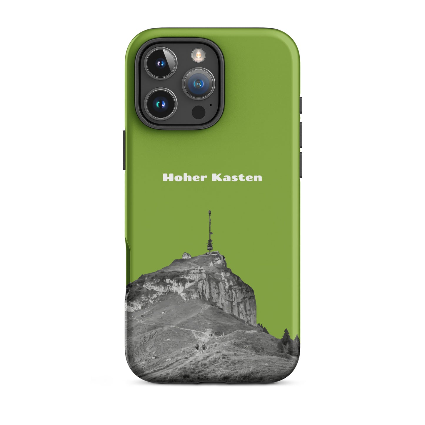 iPhone Case - Hoher Kasten - Gelbgrün: Eine robuste Schutzhülle in attraktivem Design mit dem Gipfel des Hohen Kasten im Alpstein.