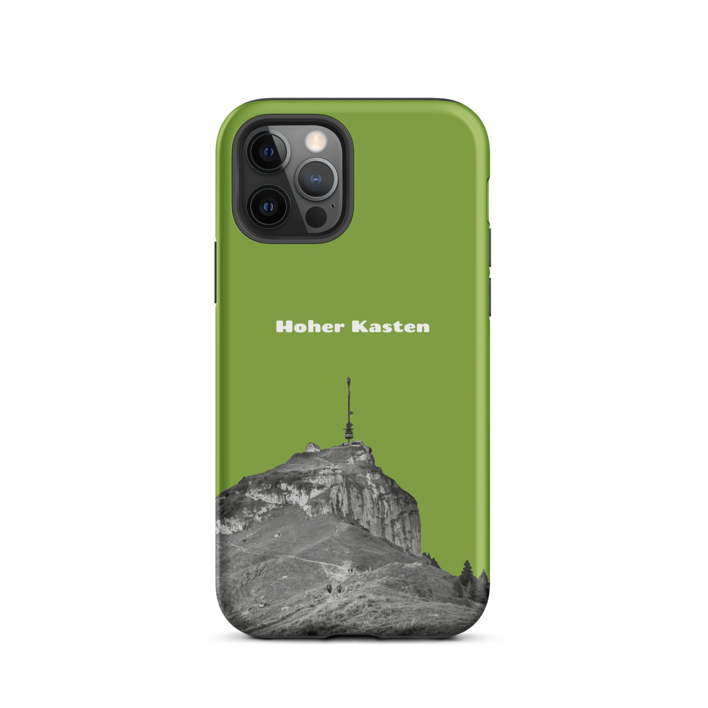 iPhone Case - Hoher Kasten - Gelbgrün: Eine robuste Schutzhülle in attraktivem Design mit dem Gipfel des Hohen Kasten im Alpstein.