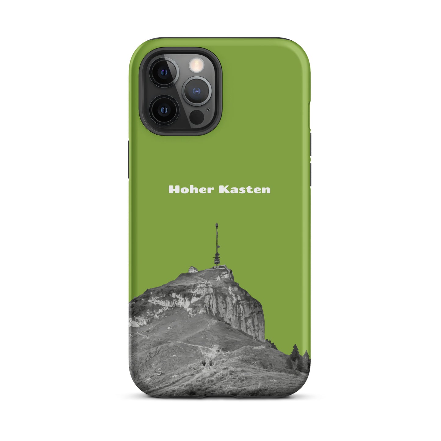 iPhone Case - Hoher Kasten - Gelbgrün: Eine robuste Schutzhülle in attraktivem Design mit dem Gipfel des Hohen Kasten im Alpstein.